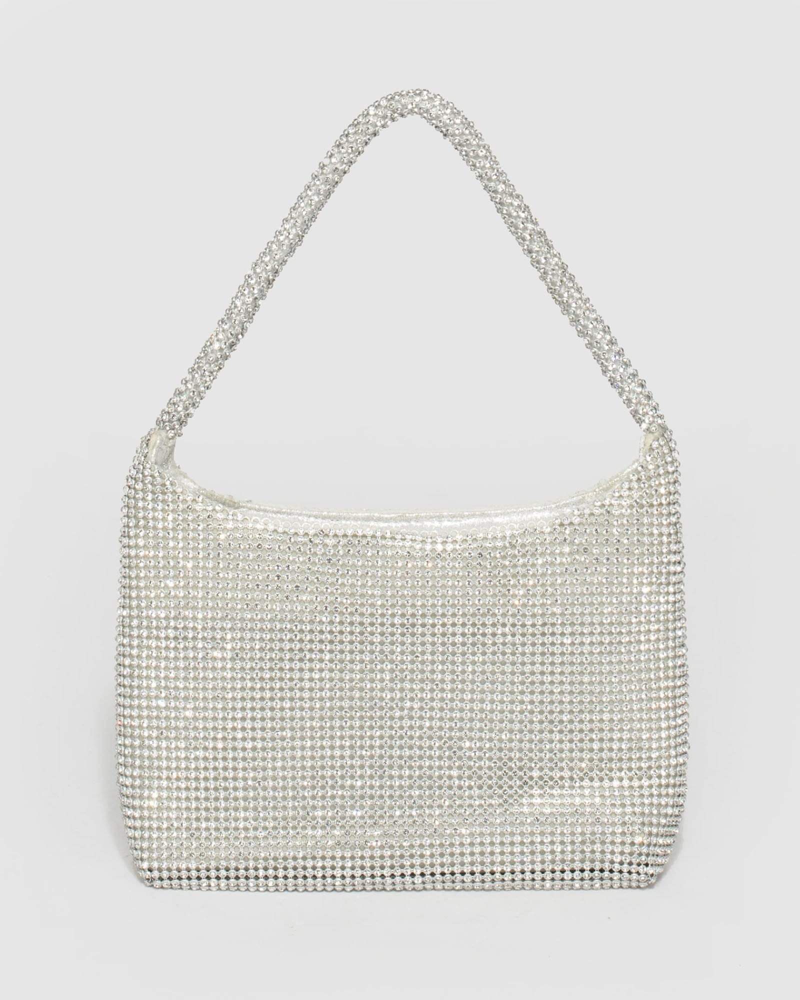 Silver Daphne Crystal Bag