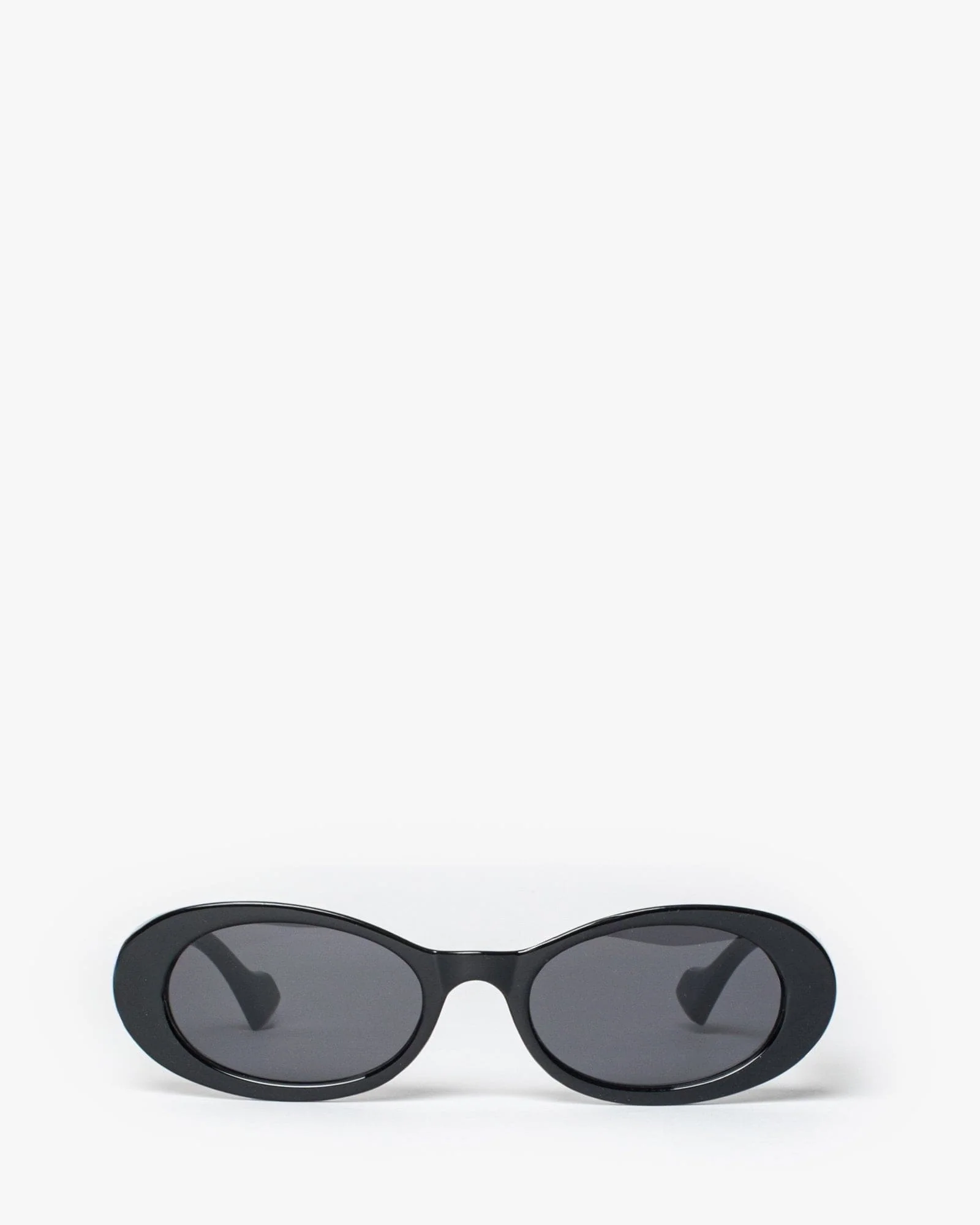 Black Oval Plain Sunglasses