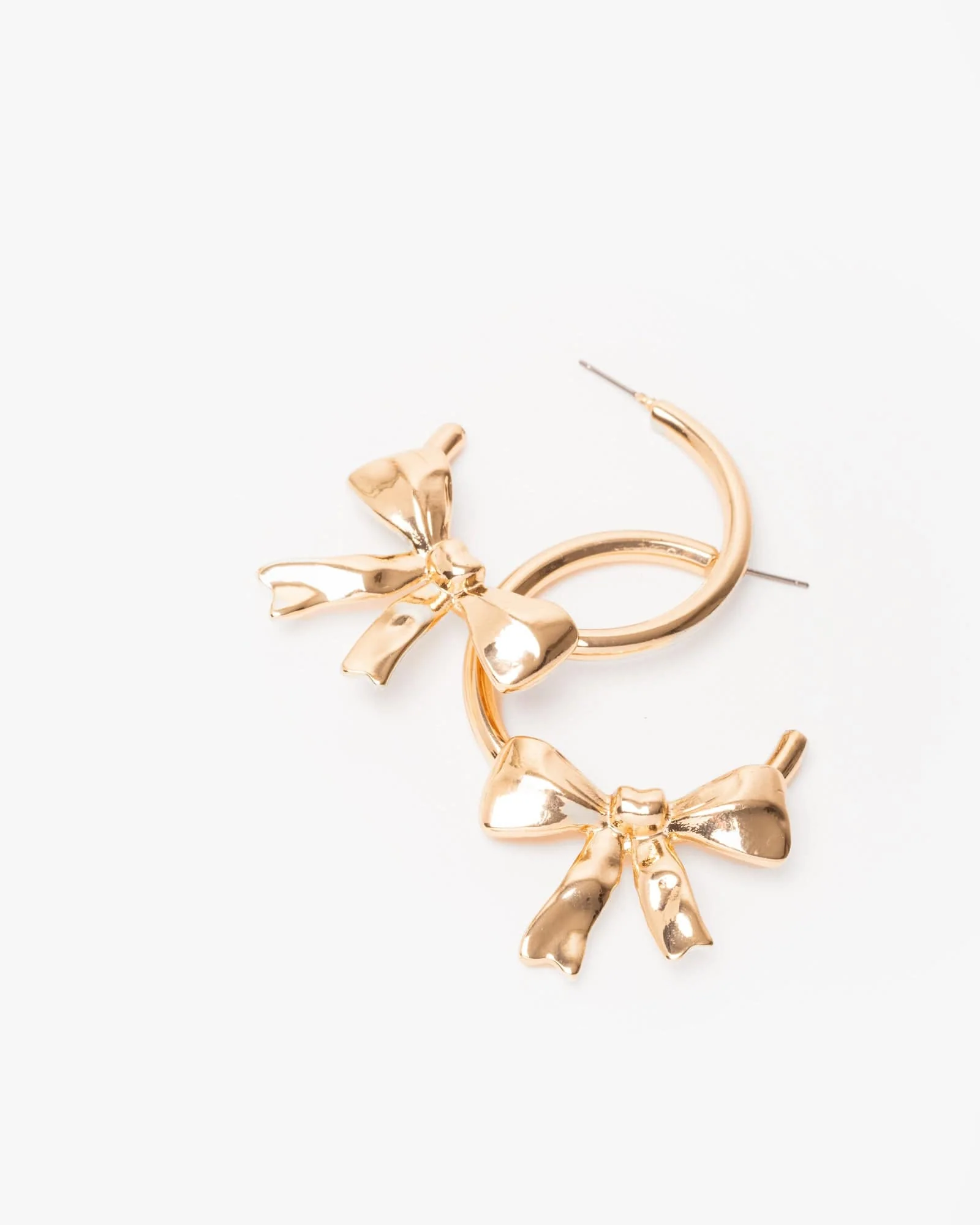 Gold Large Bow Hoop Earrings