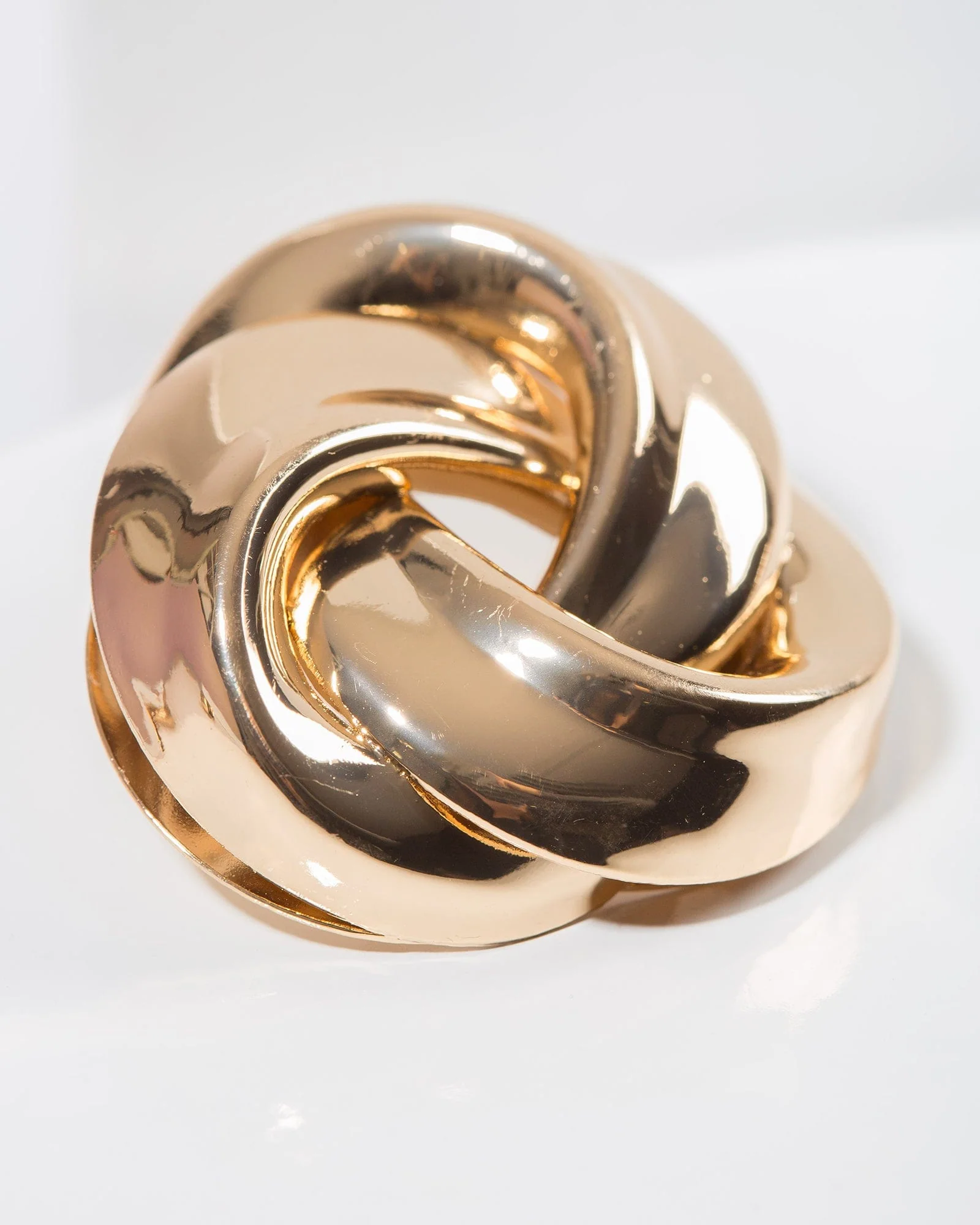 Gold Large Knot Stud Earrings