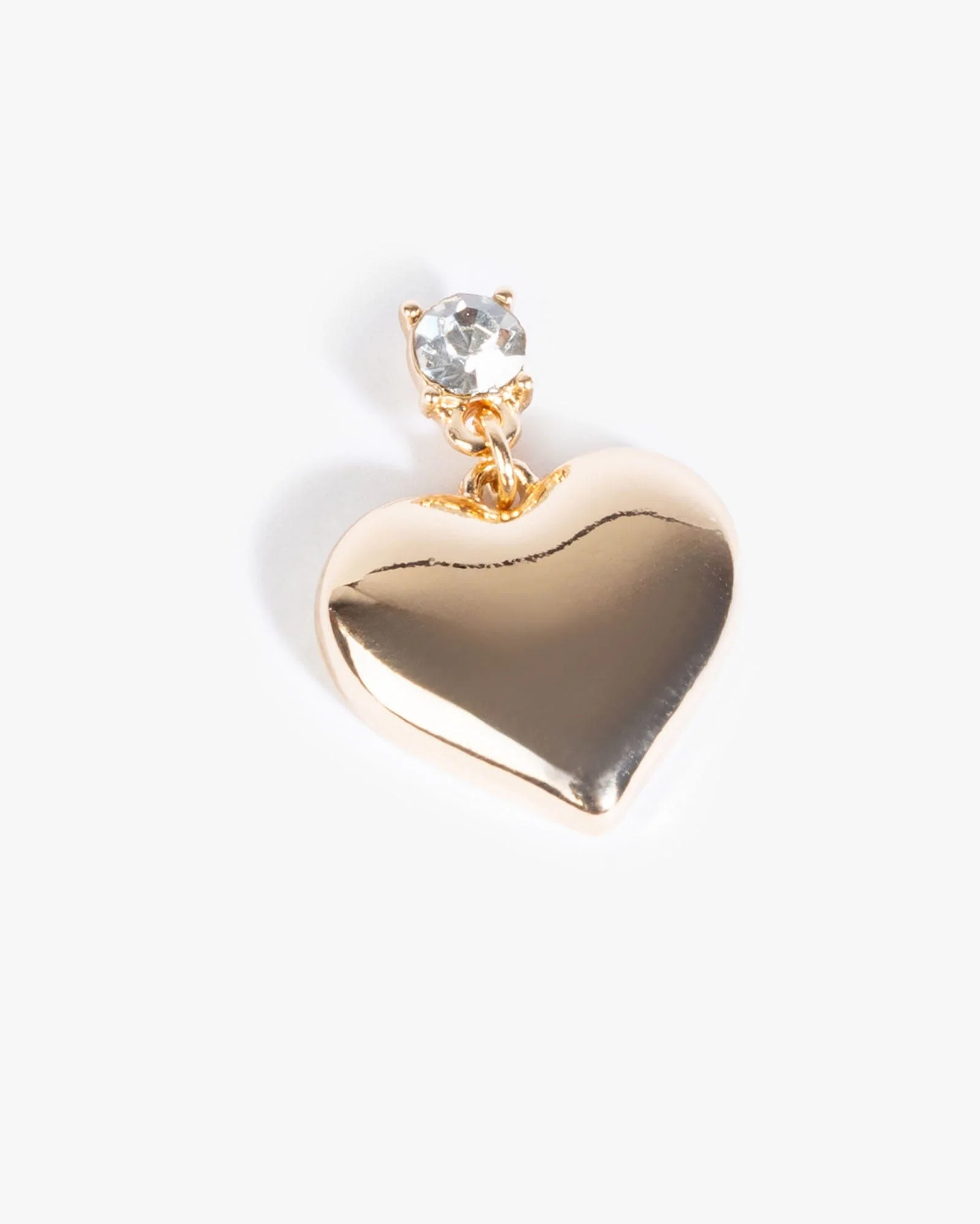 Gold Crystal Heart Mini Drop Earrings