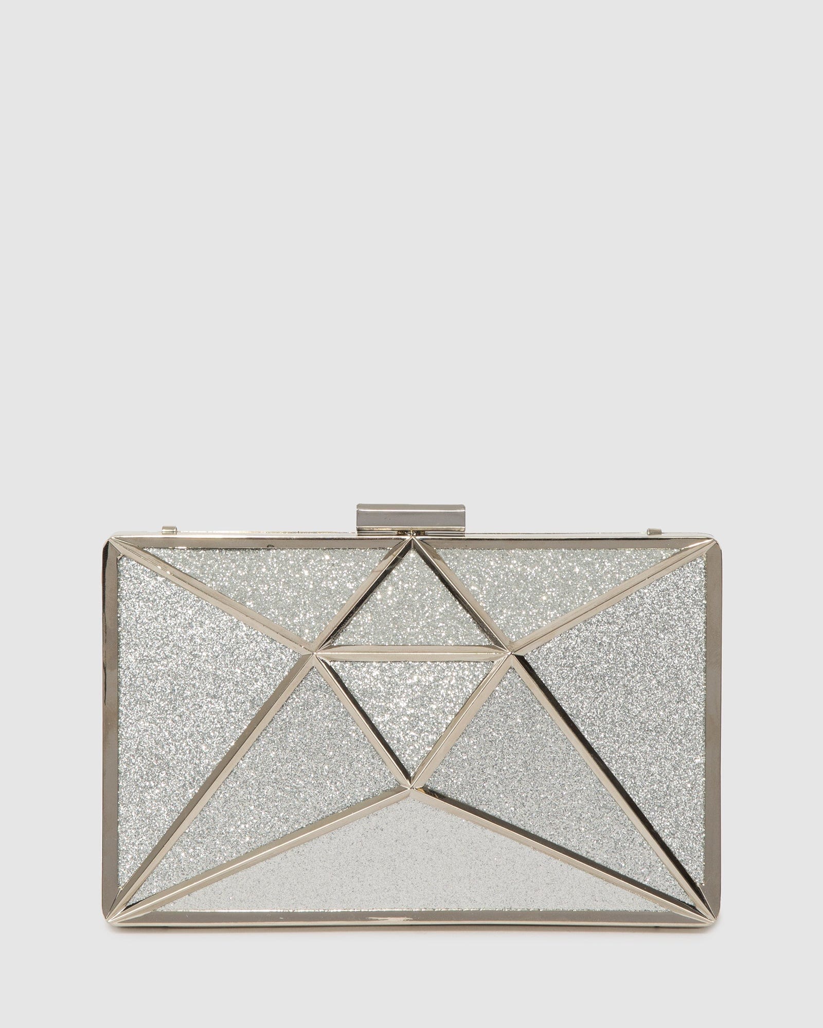 Silver Geo Large Clutch Bag