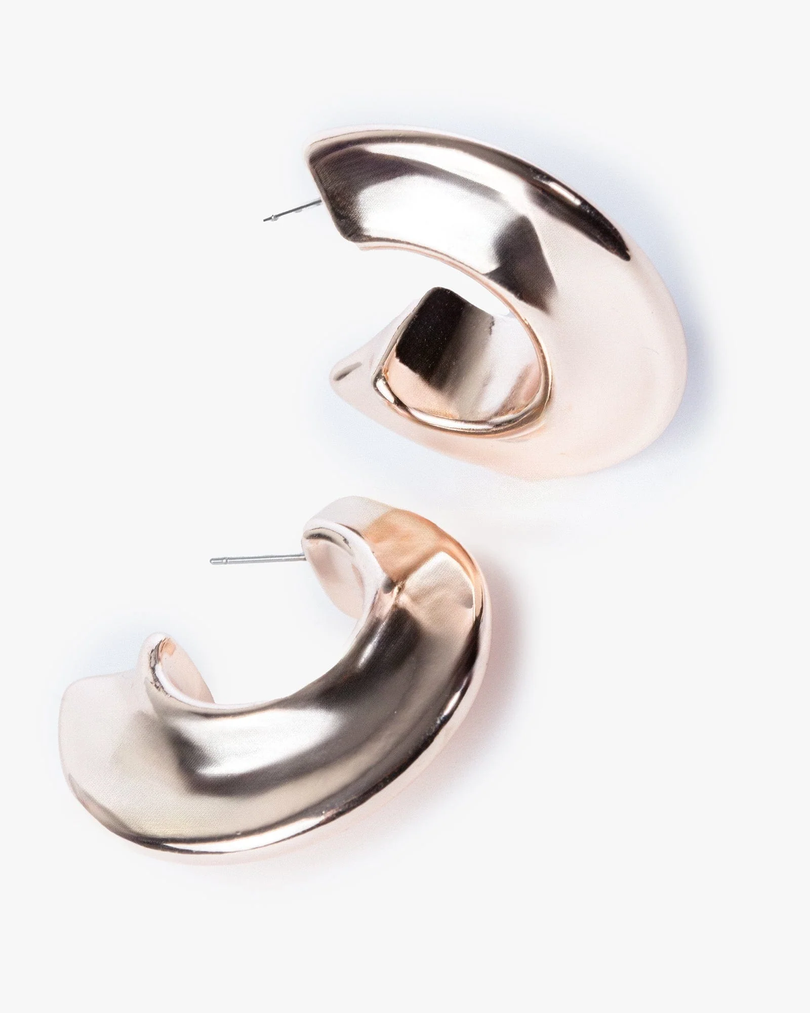 Rose Gold Ridged Hoop Earrings