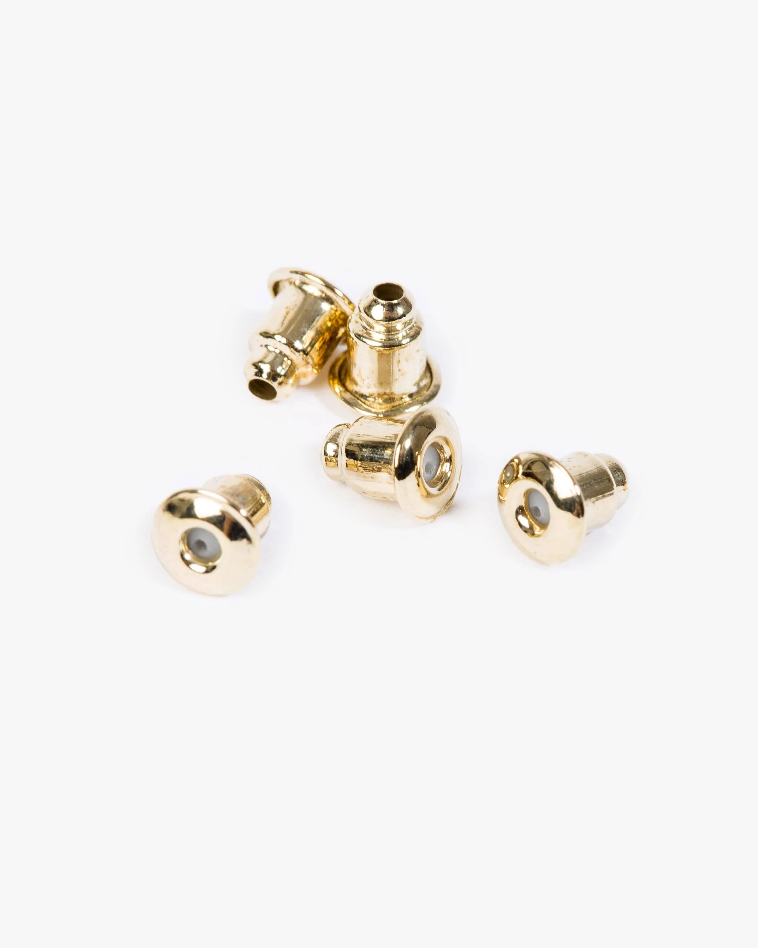 Gold Earring Bullet Backs