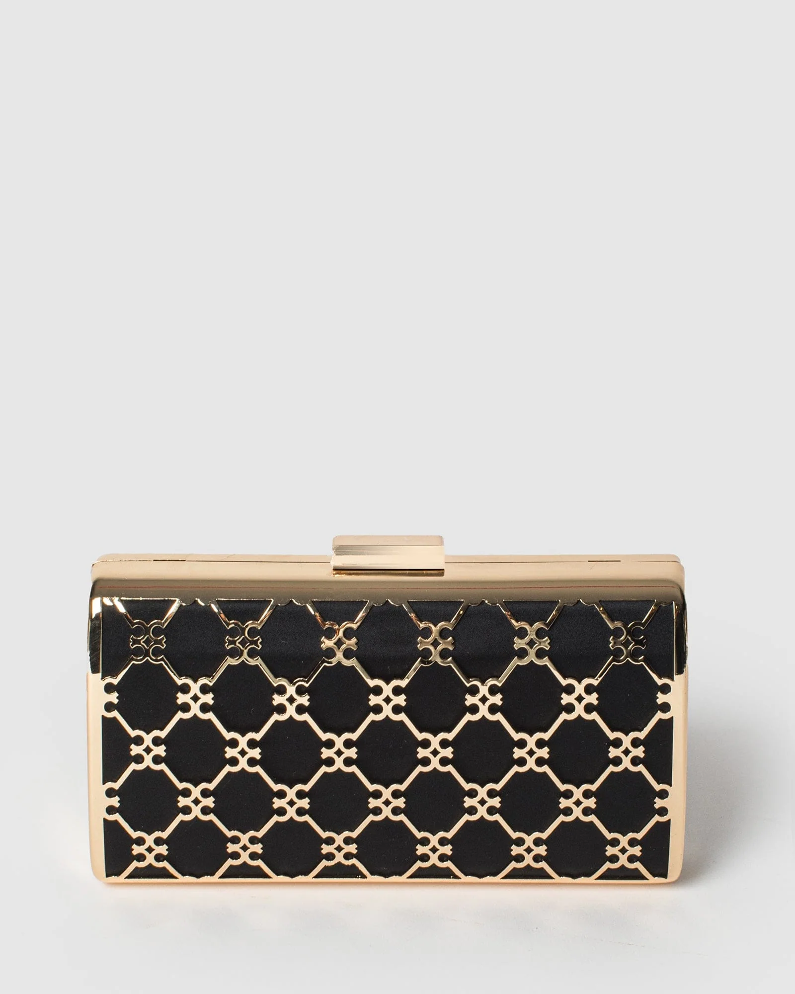 Gold Della Metal Mono Clutch Bag