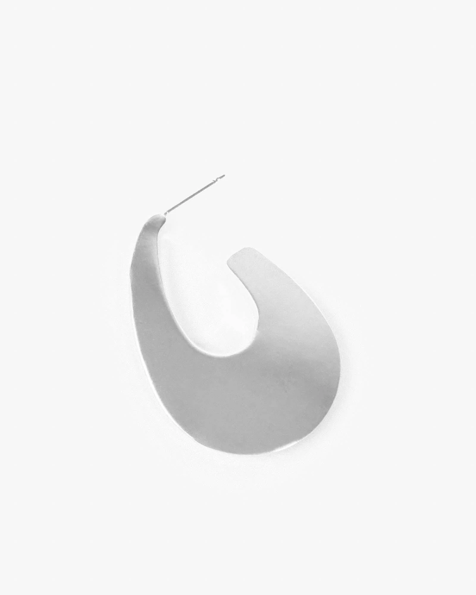 Silver Flat U Hoop Earrings