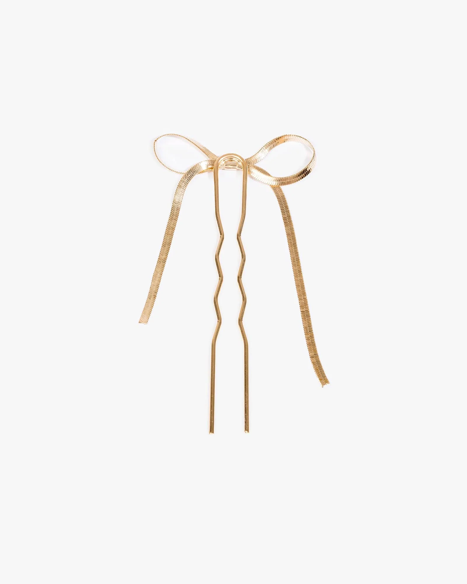 Gold Metal Bow Hair Comb