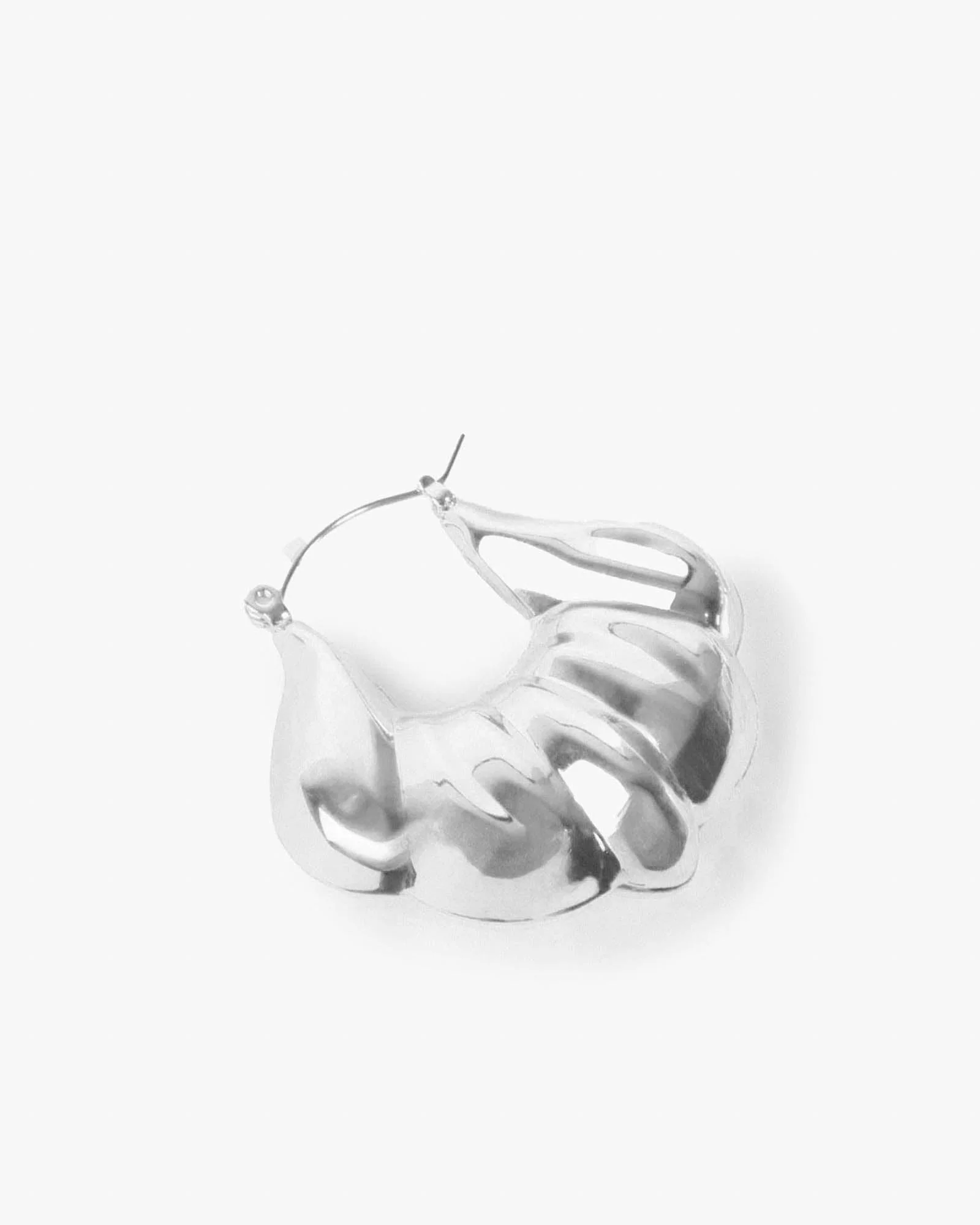 Silver Textured Mini Hoop Earrings