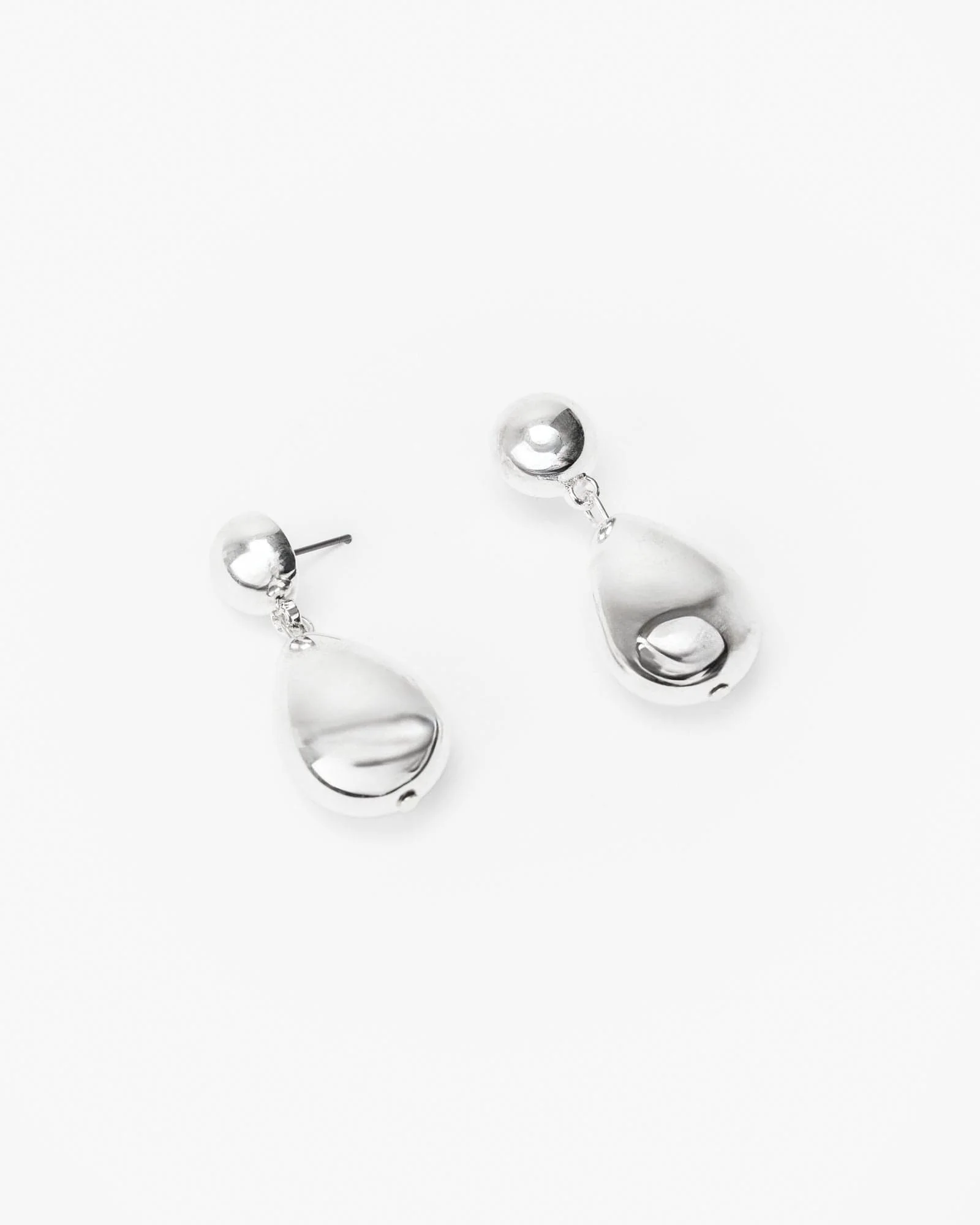 Silver Sphere Drop Earrings