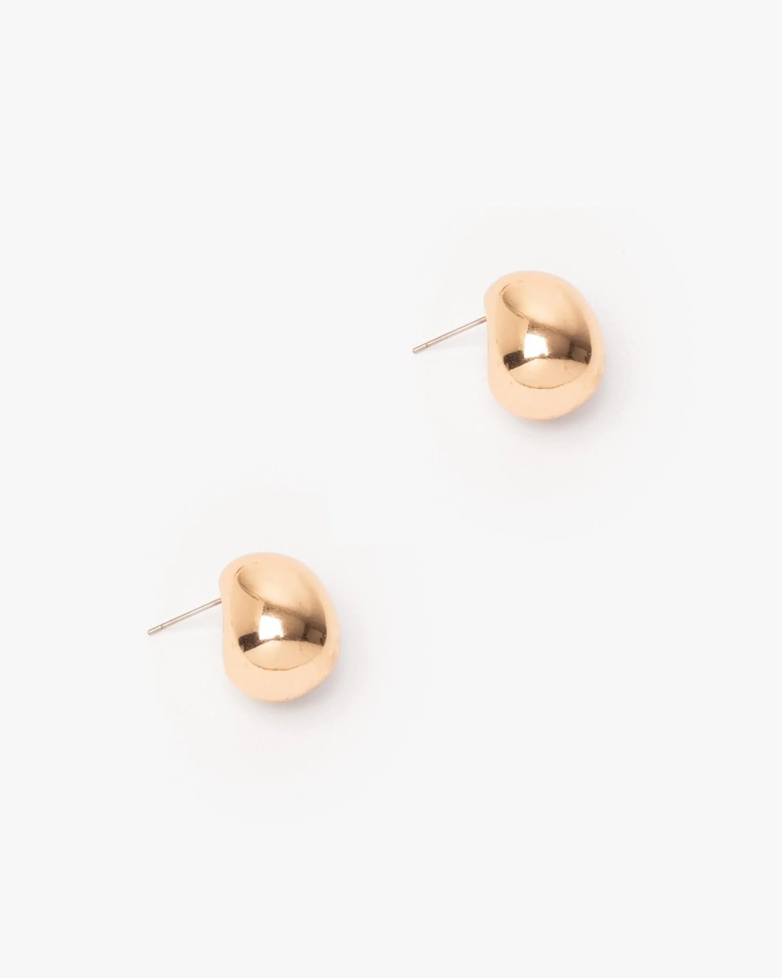 Gold Chubby Drop Stud Earrings