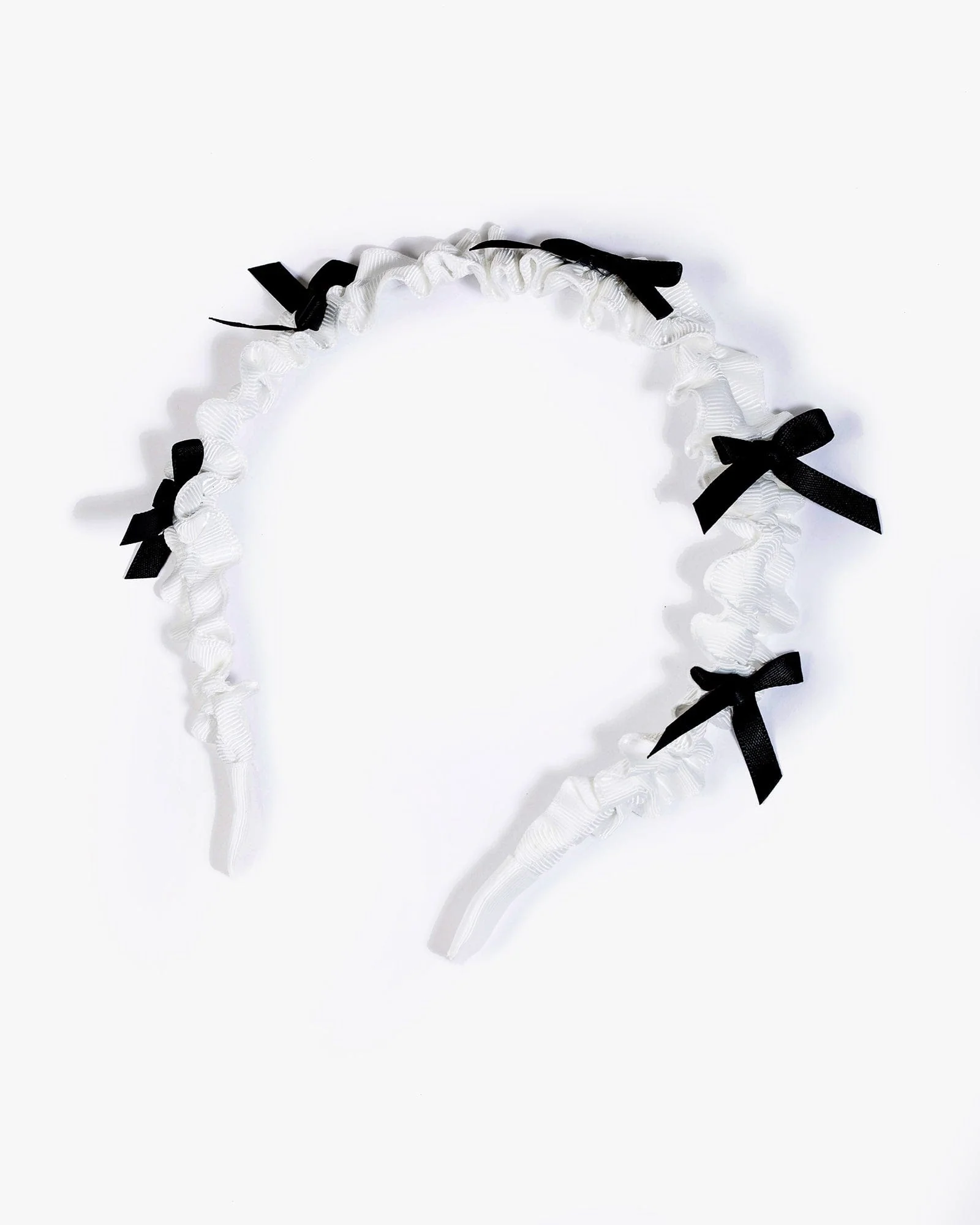 White Bow Detail Ruffle Headband