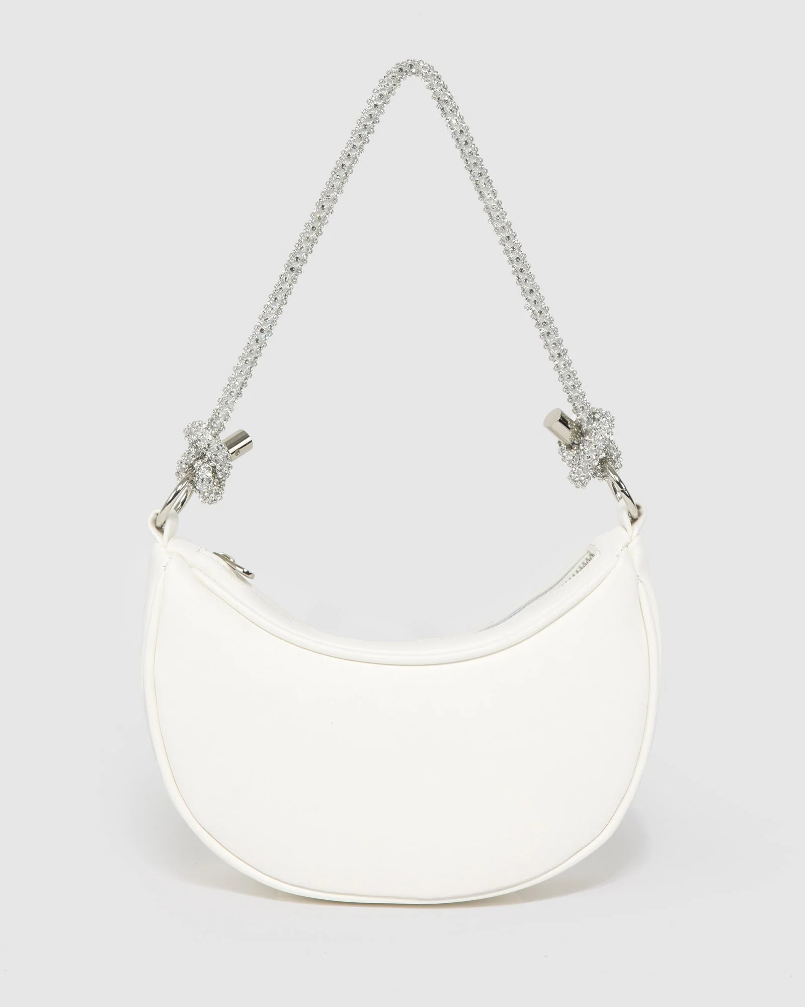 White Tarryn Crescent Shoulder Bag