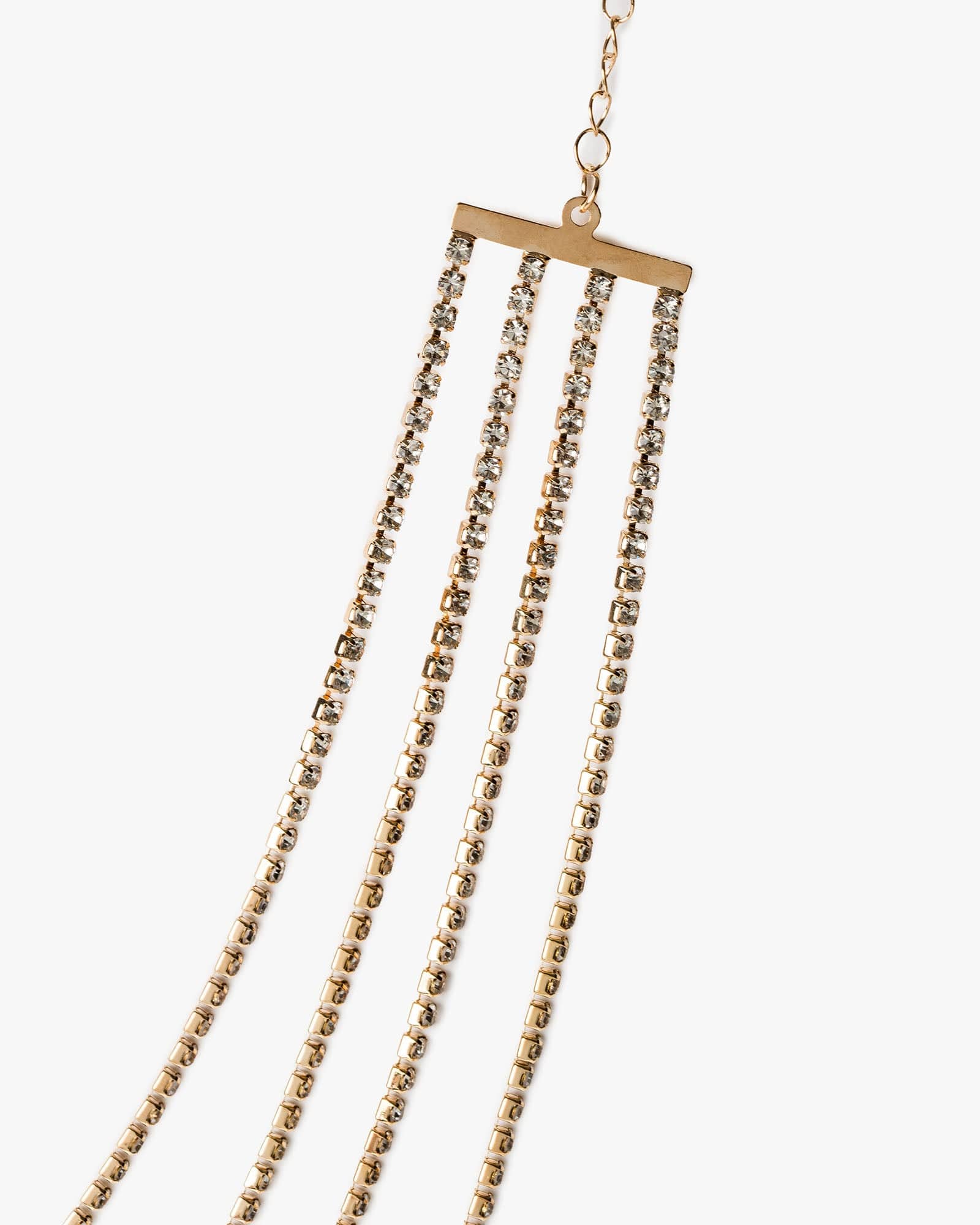 Crystal 4 Row Thin Necklace