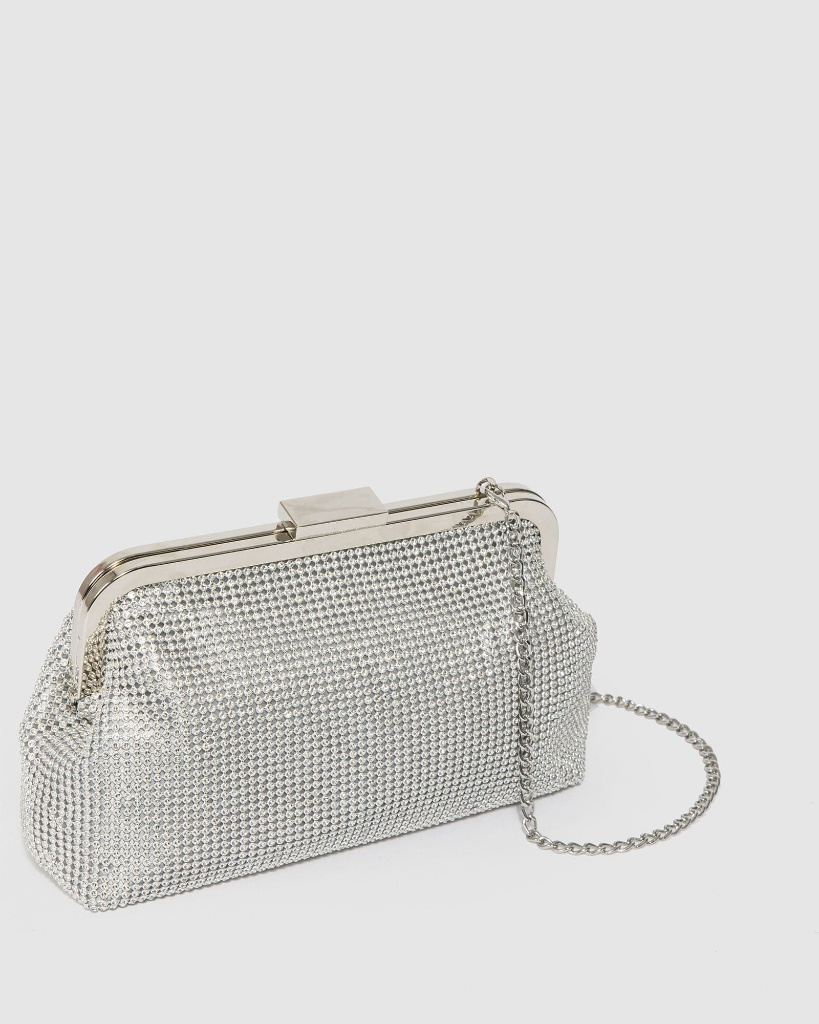 Silver Tanya Frame Clutch Bag