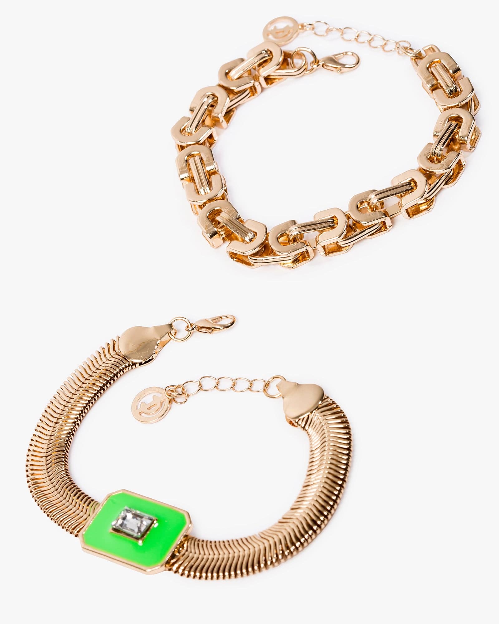 Emerald Chain Link 2 Pack Bracelet