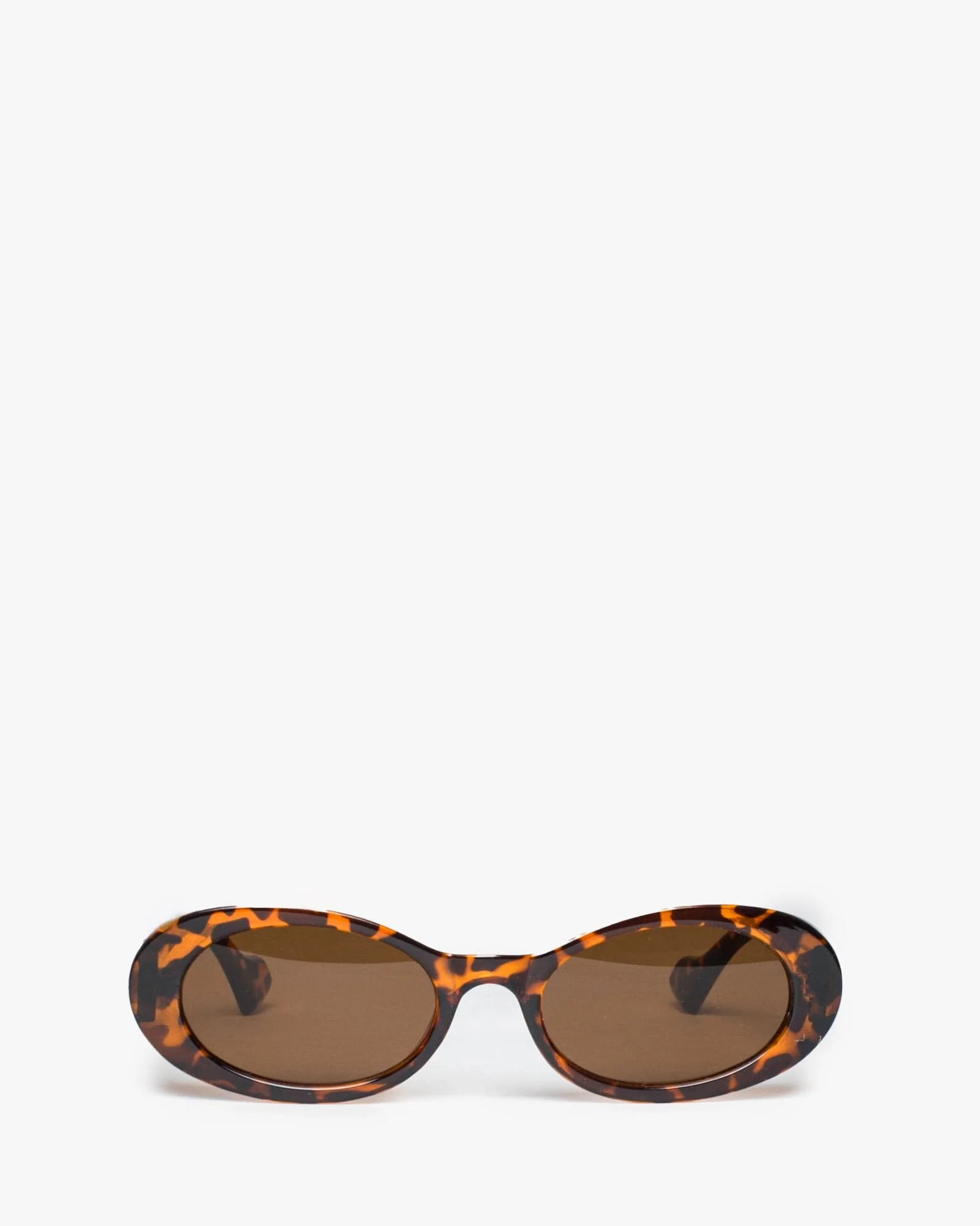 Tortoiseshell Oval Plain Sunglasses
