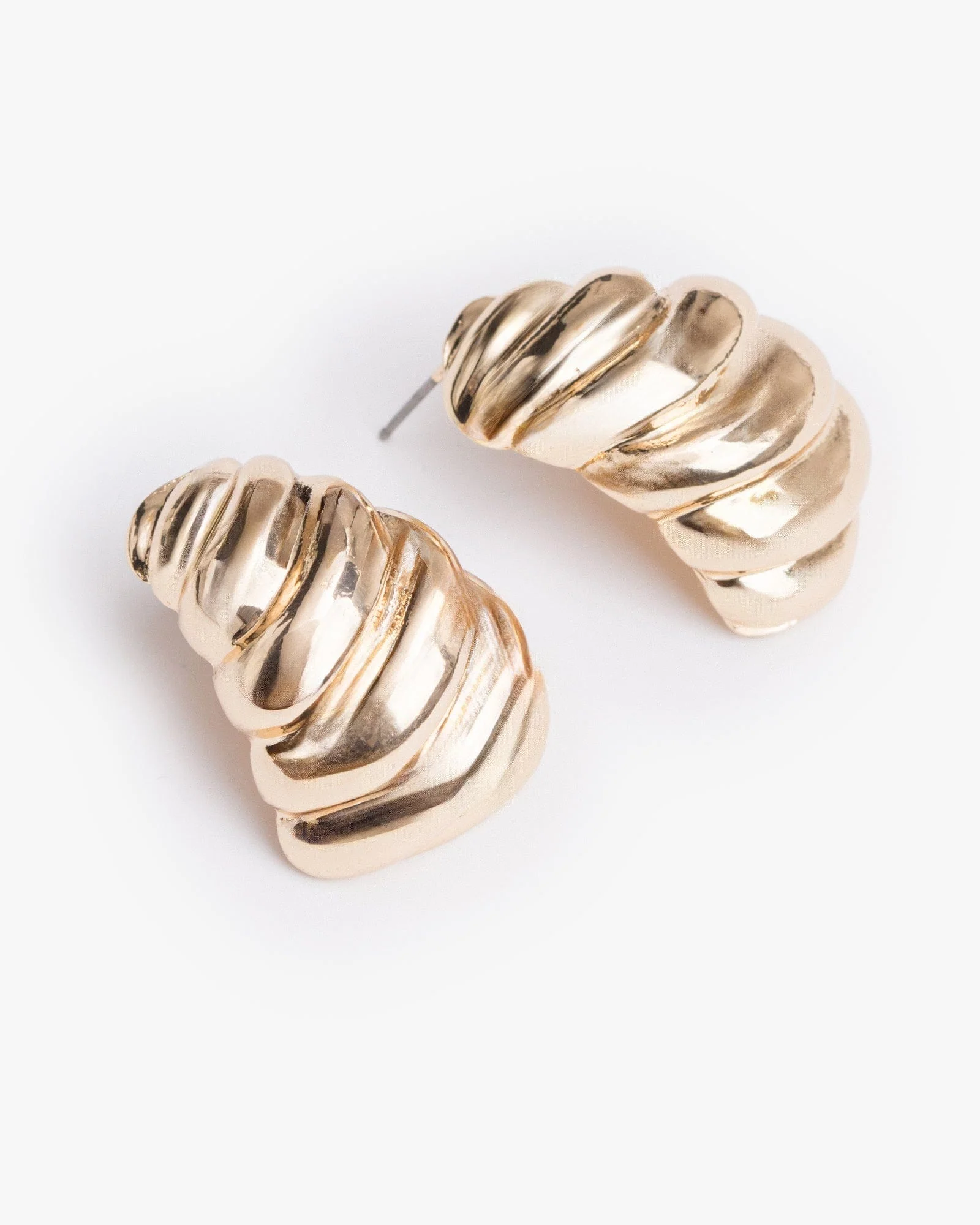 Gold Croissant Hoop Earrings