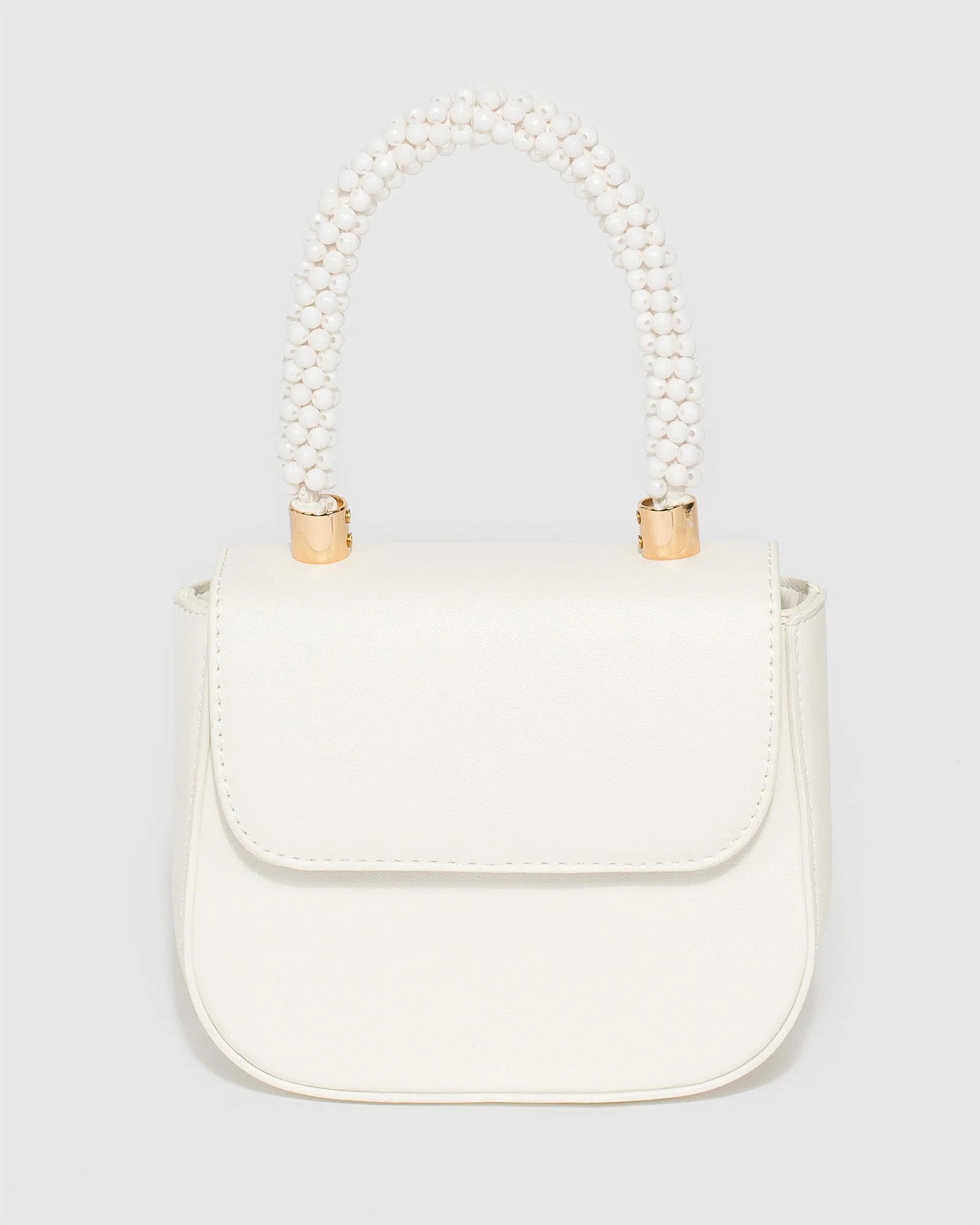 White Jada Bead Mini Bag