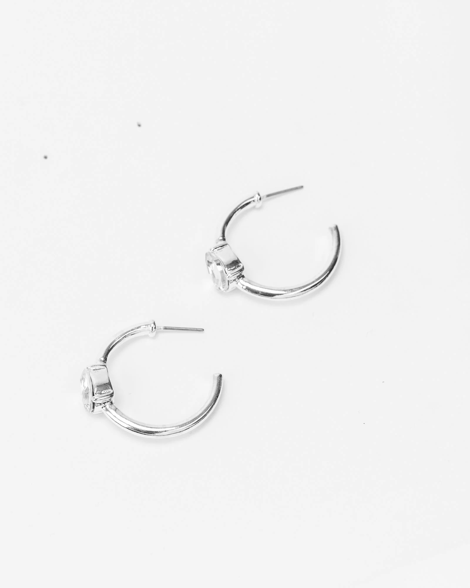 Crystal Embellished Hoop Earrings