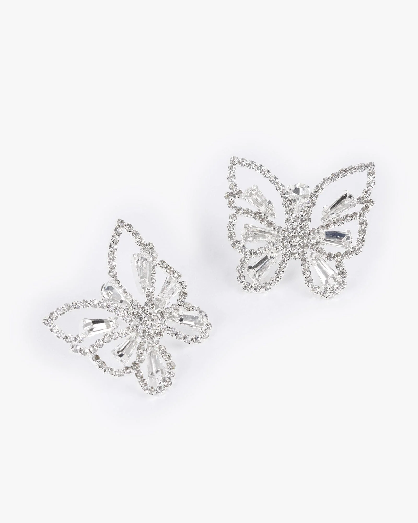 Crystal Detail Butterfly Drop Earrings