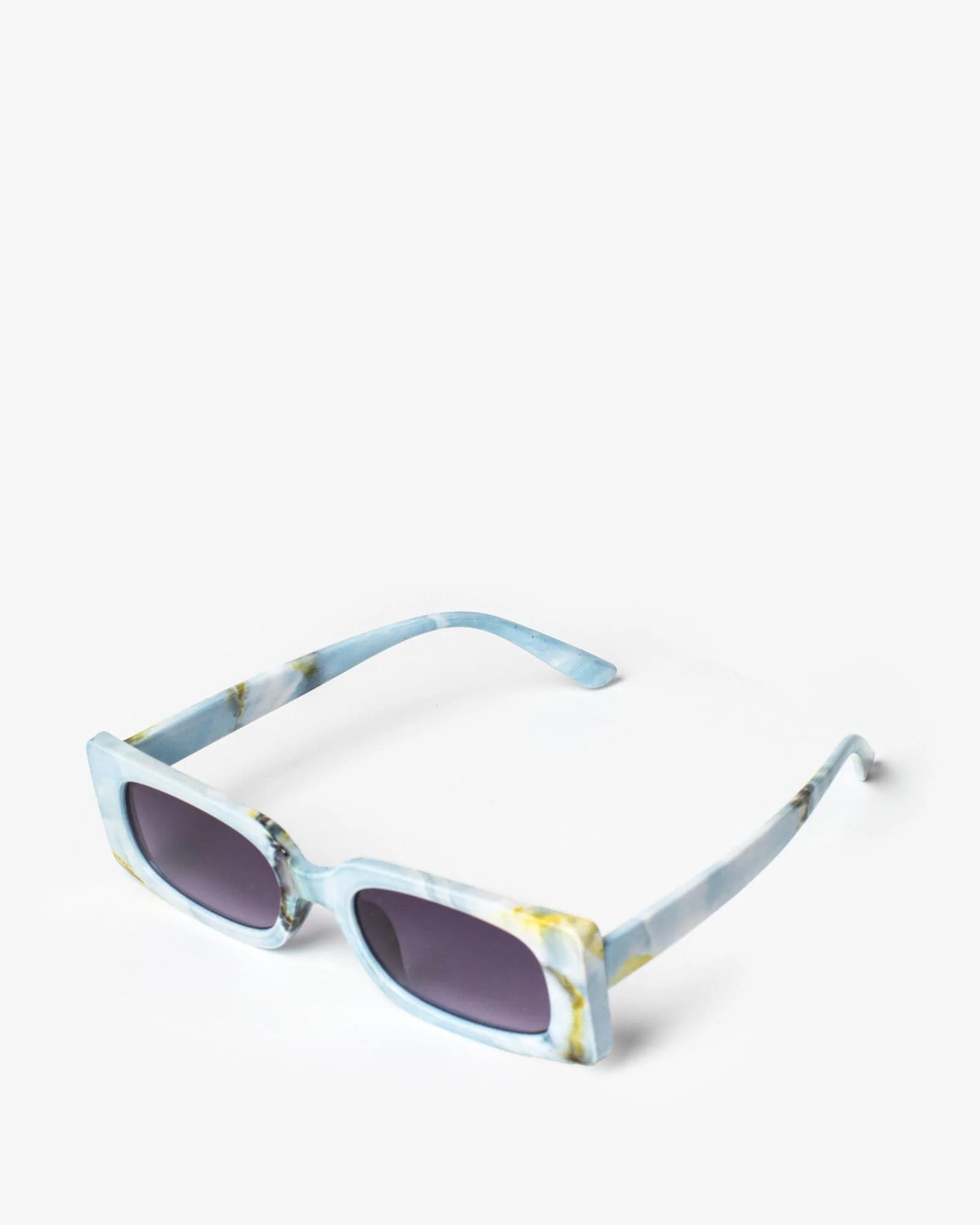 Blue Rectangle Thin Sunglasses