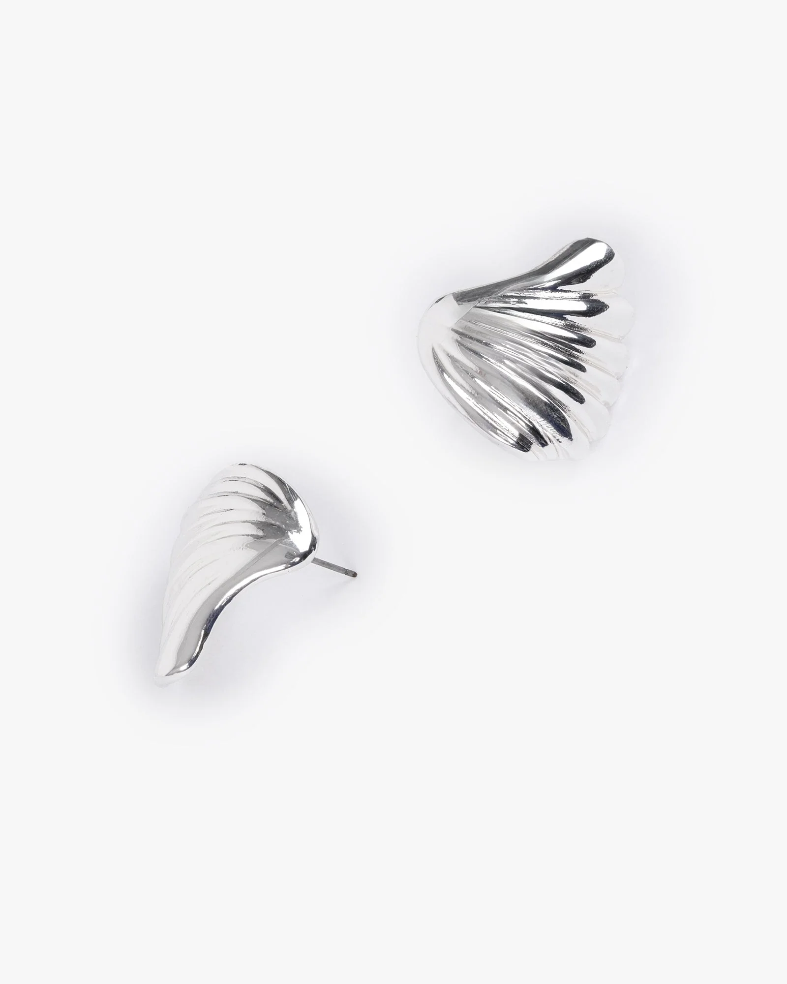 Silver Swirl Statement Stud Earrings