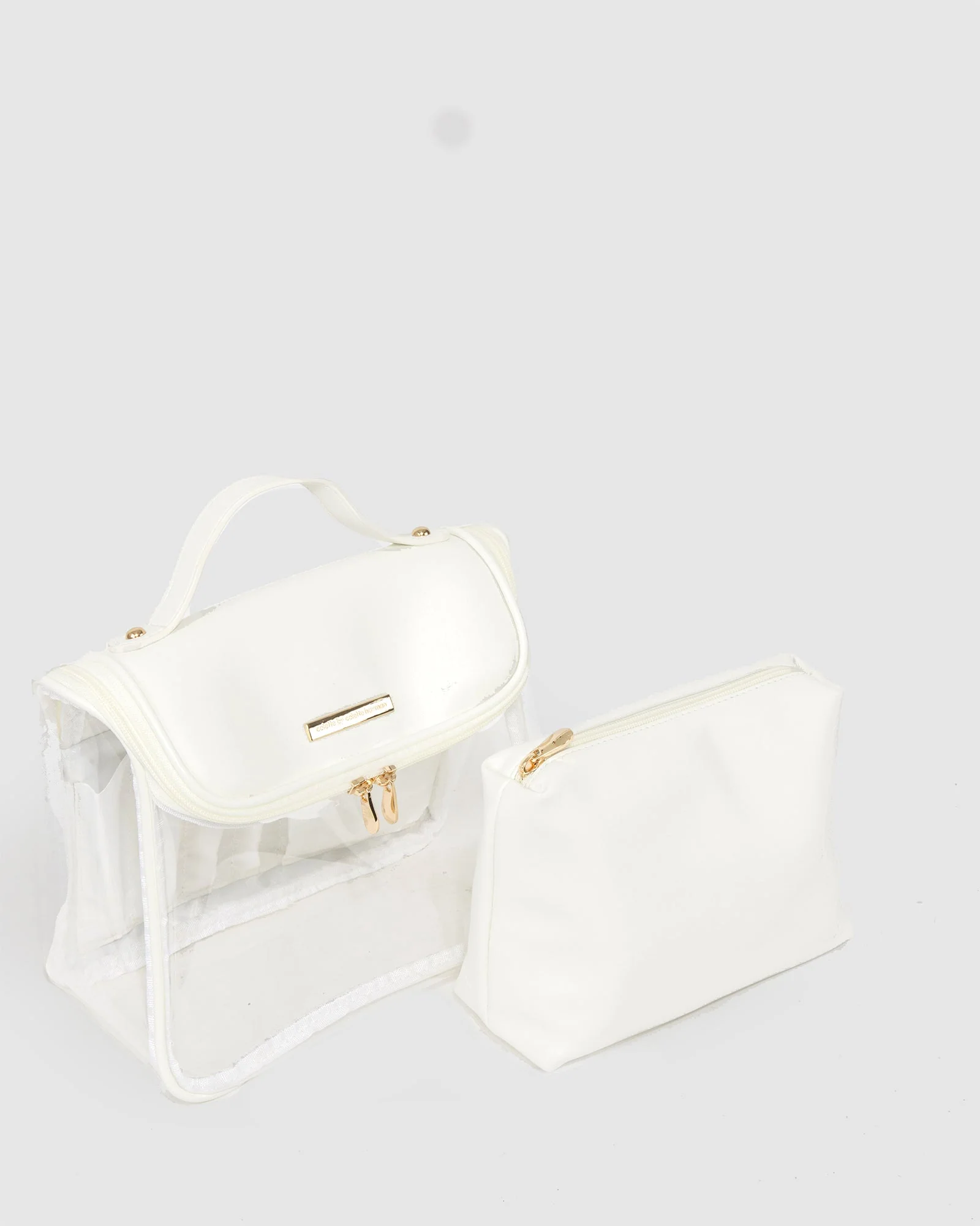 White Cara 2 Piece Cosmetic Case