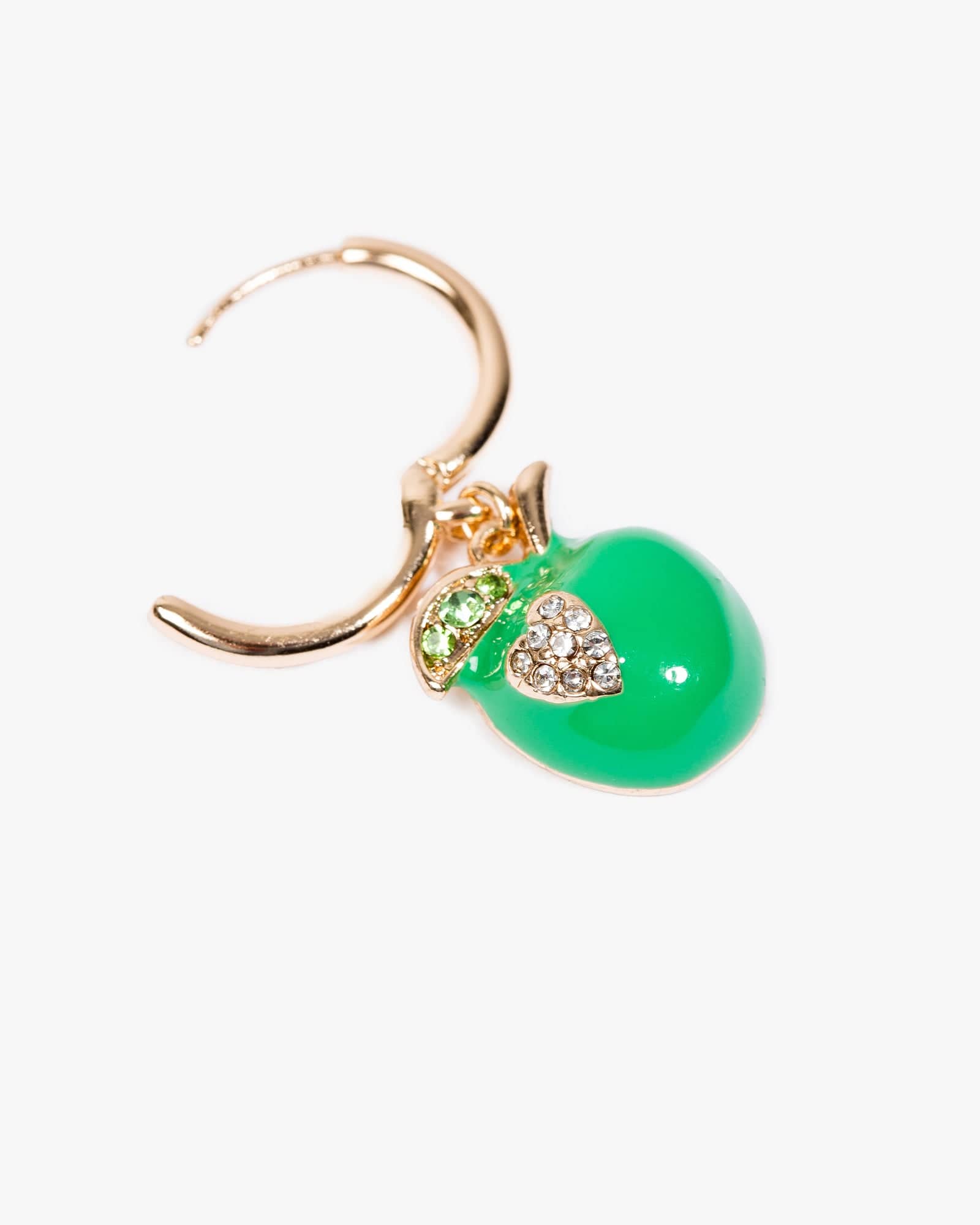 Green Apple Icon Hoop Earrings