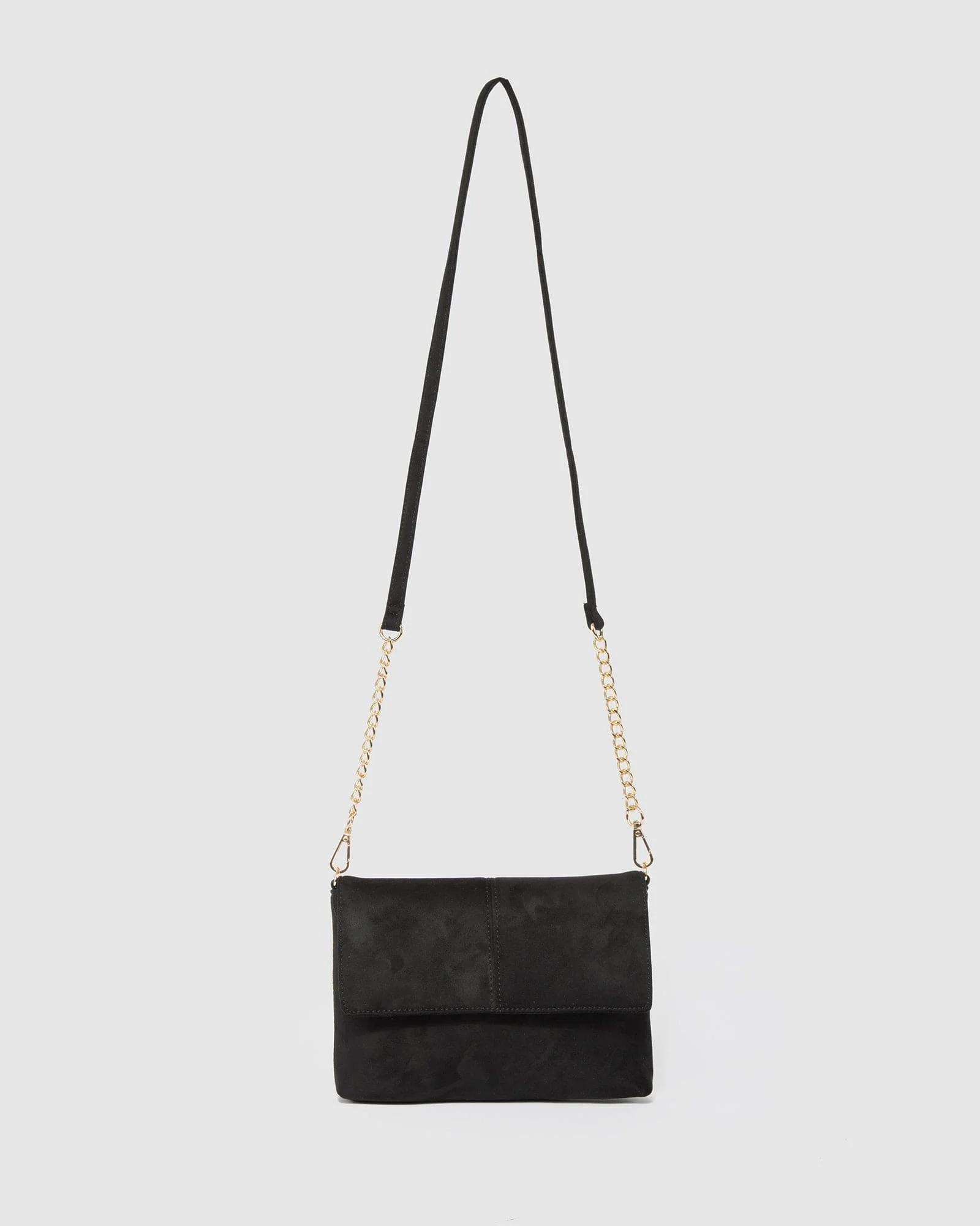 Black Leo Panel Crossbody Bag