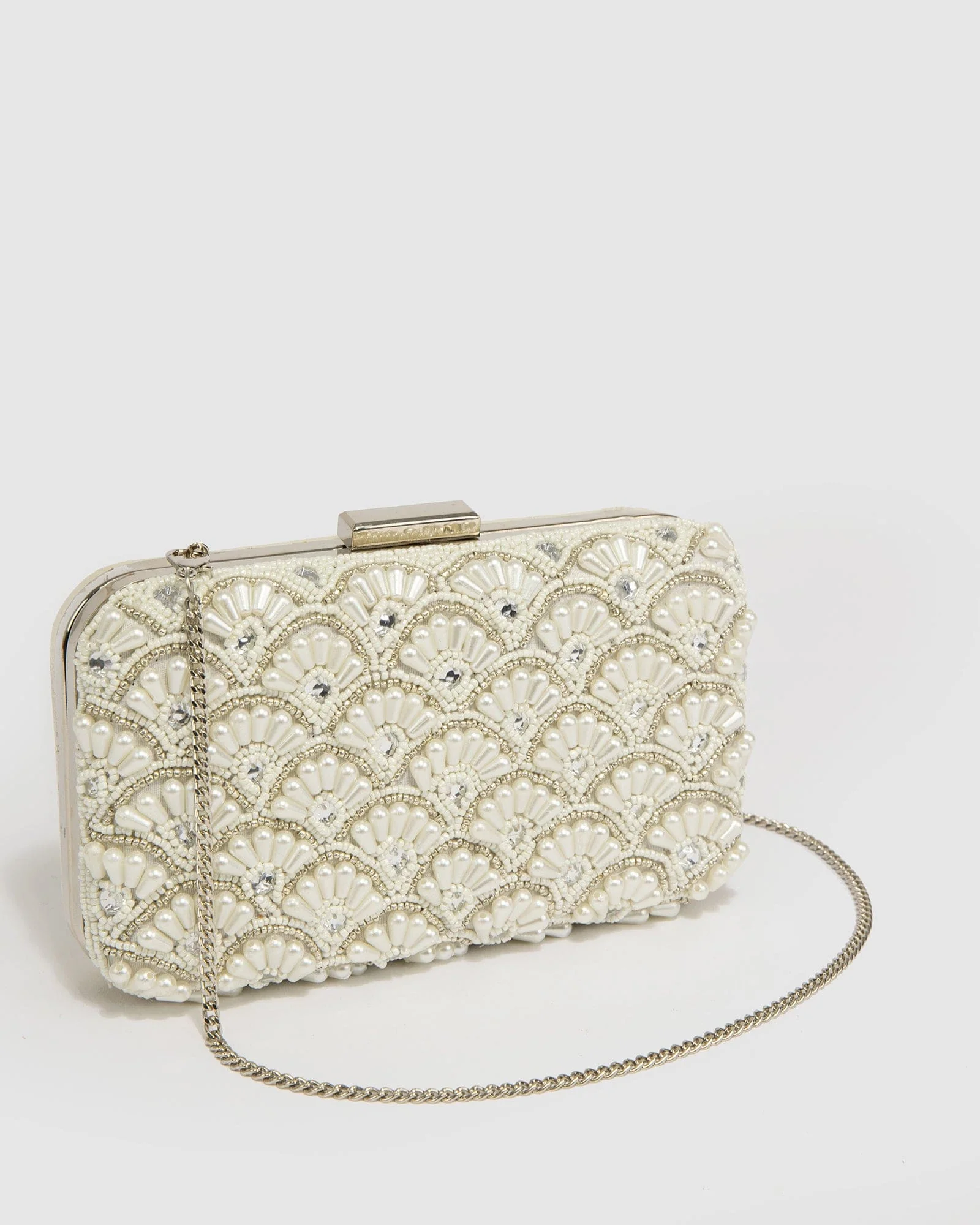 Pearl Zoe Beaded Clutch Bag