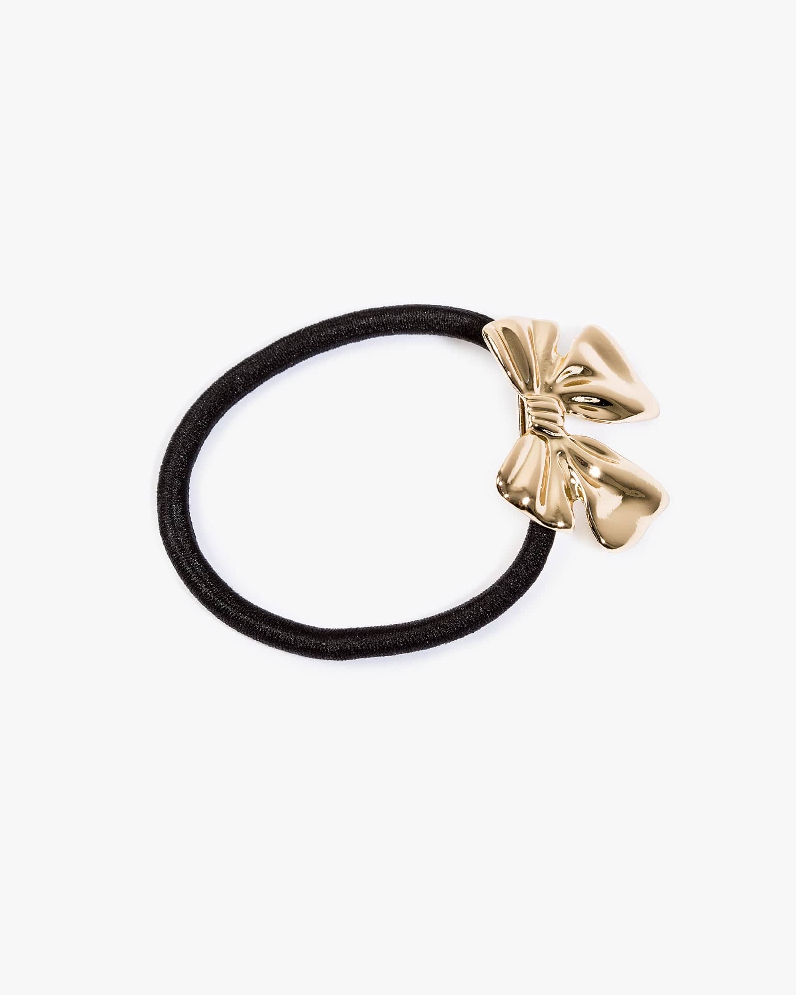 Gold Metal Bow Detail Hair Tie