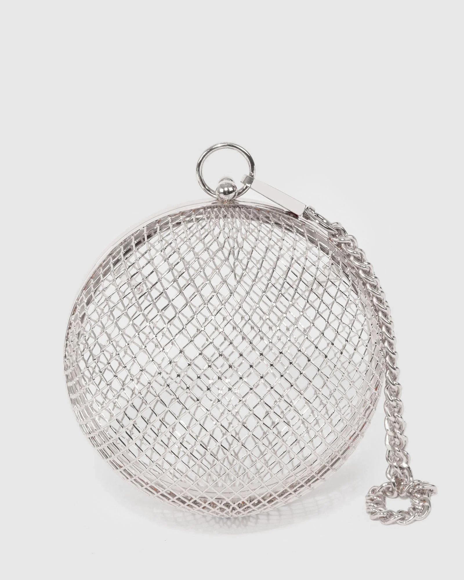 Silver Miley Metal Ball Clutch Bag