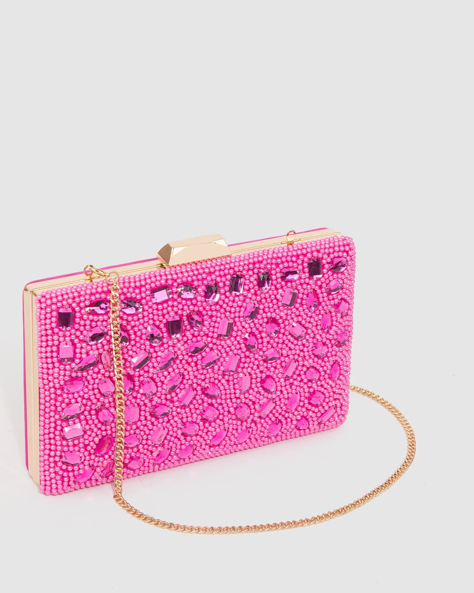 Pink Lienke Beaded Clutch Bag