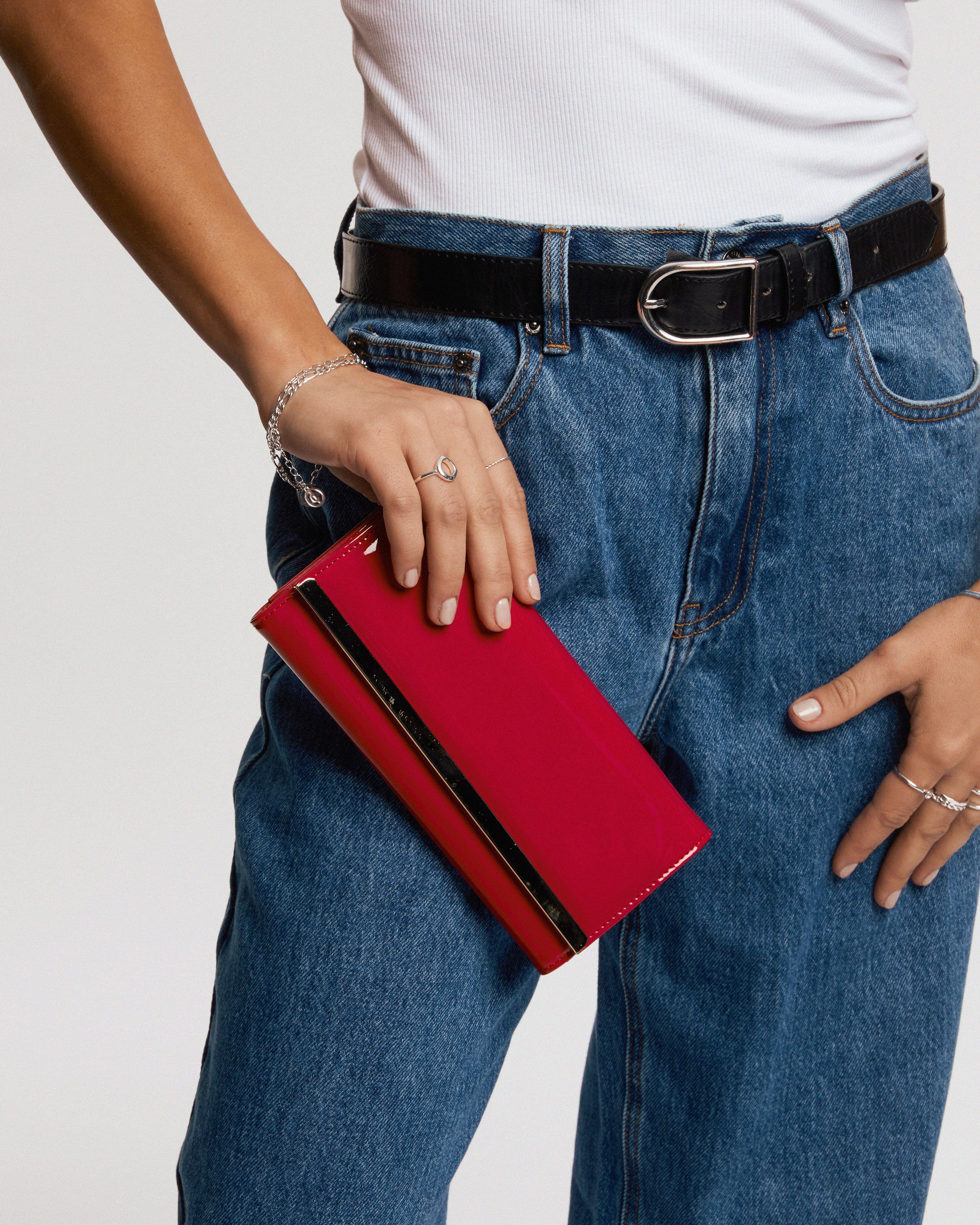 Red Natalie Edge Bar Wallet