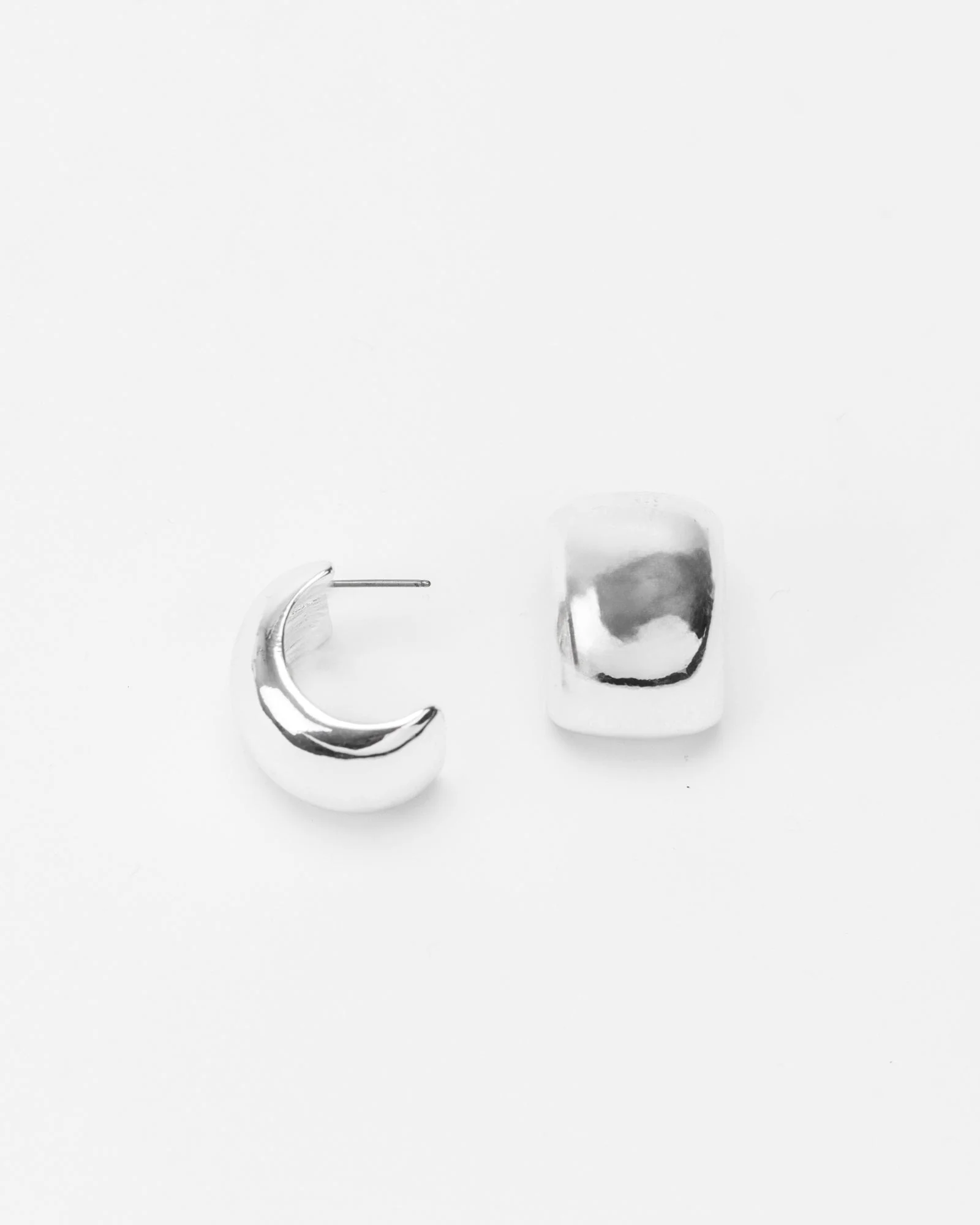 Silver Chubby Hoop Earrings