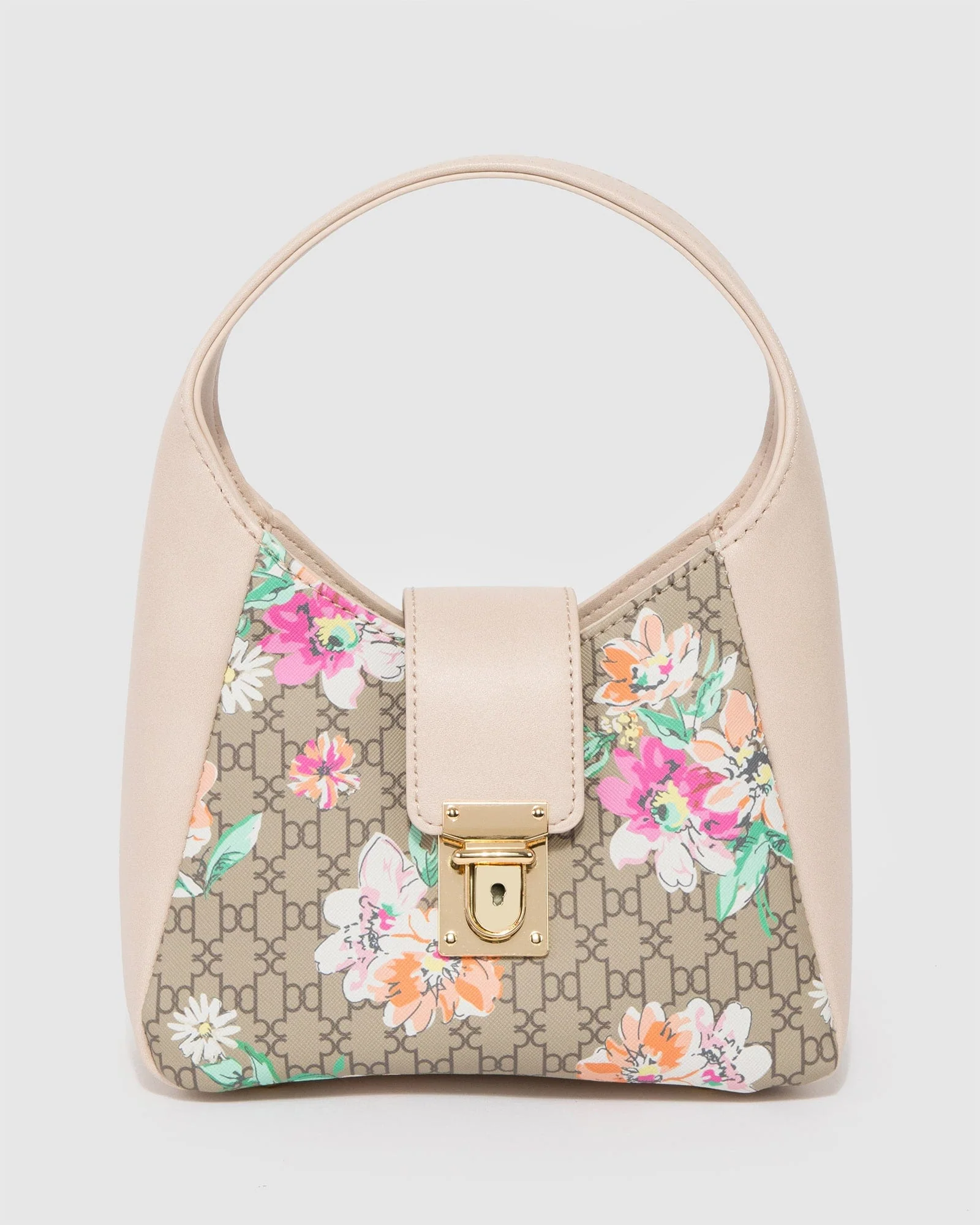 Floral Monogram Willa Panel Shoulder Bag