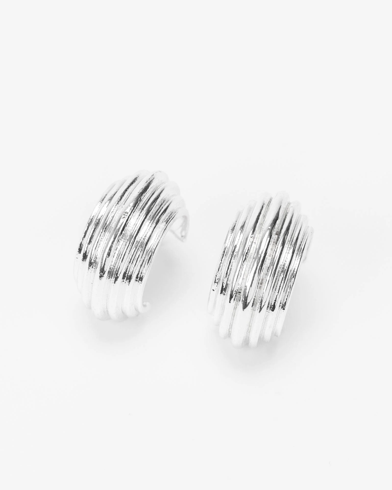 Silver Staged Hoop Earrings