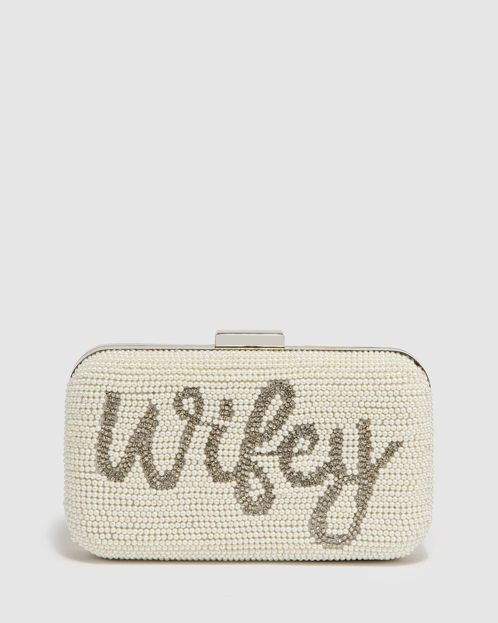 Ivory Terese Beaded Hardcase Clutch Bag