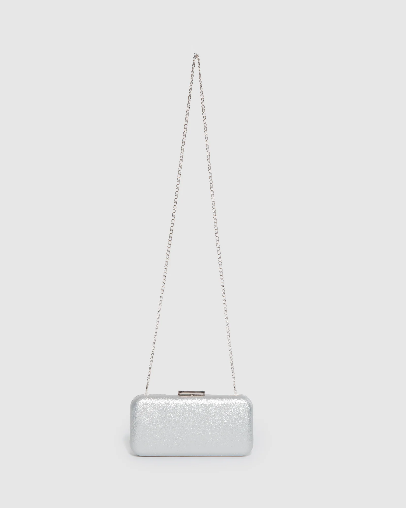 Silver Marlee Hardcase Clutch Bag