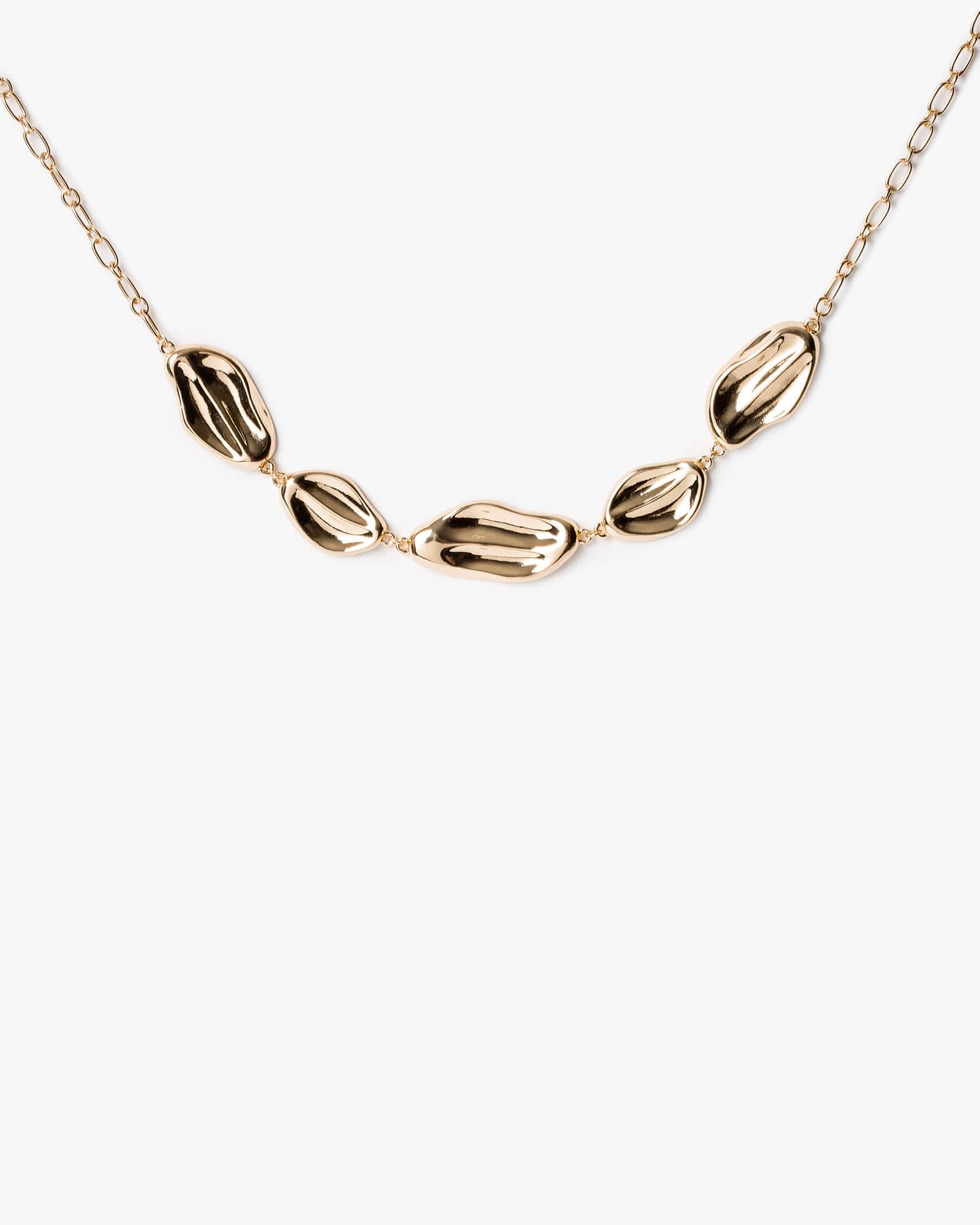 Gold Pebble Statement Necklace