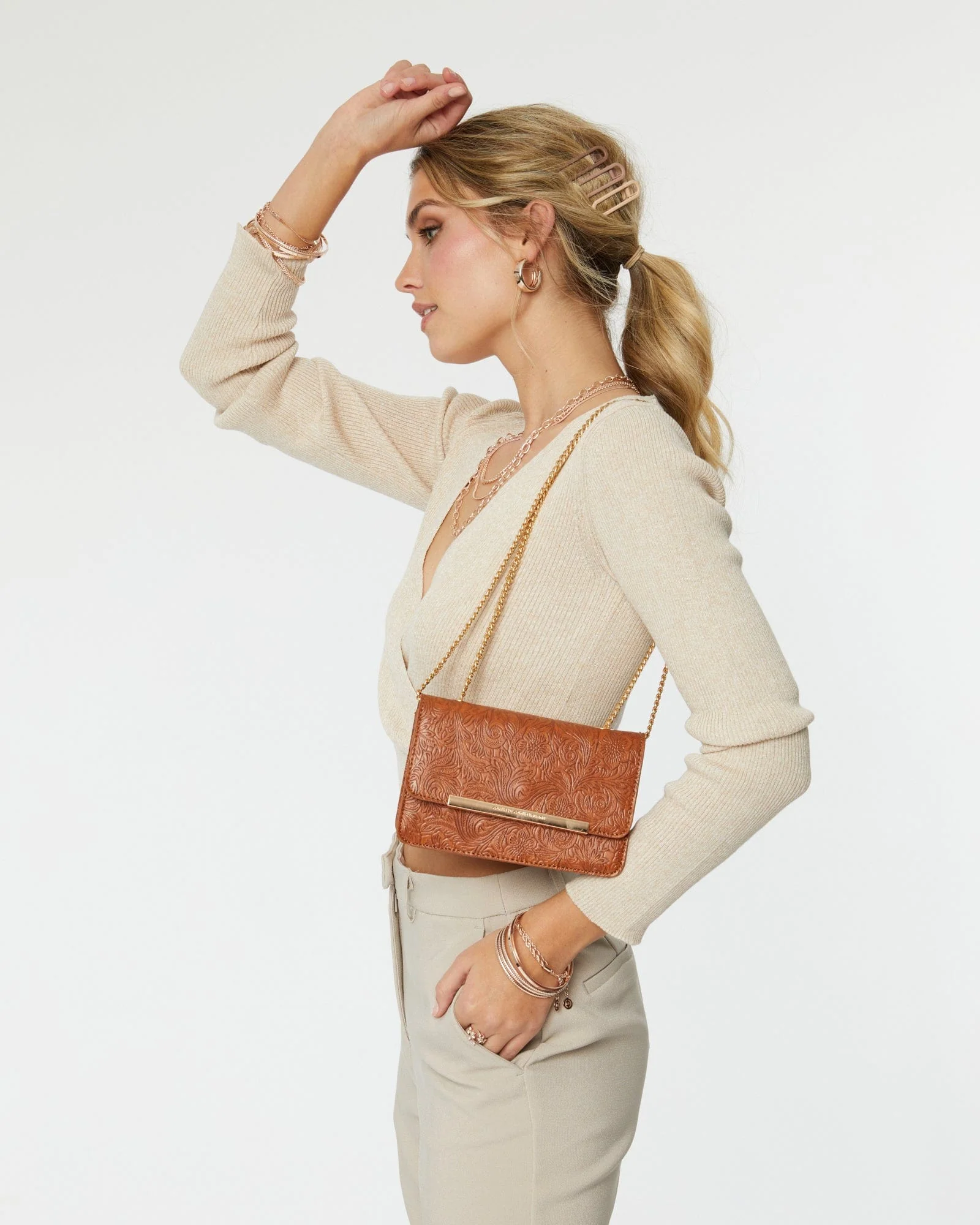Tan Lauren Chain Bag