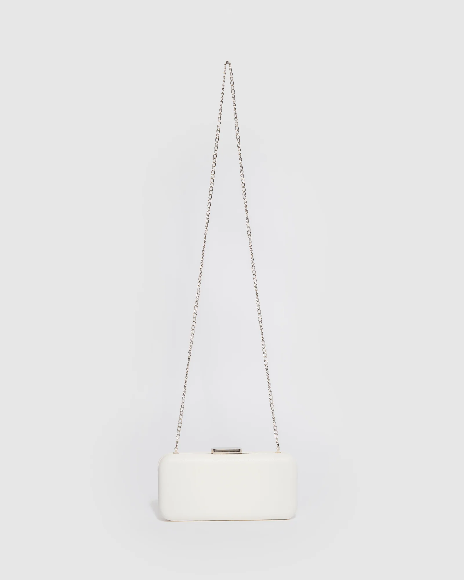White Marlee Hardcase Clutch Bag