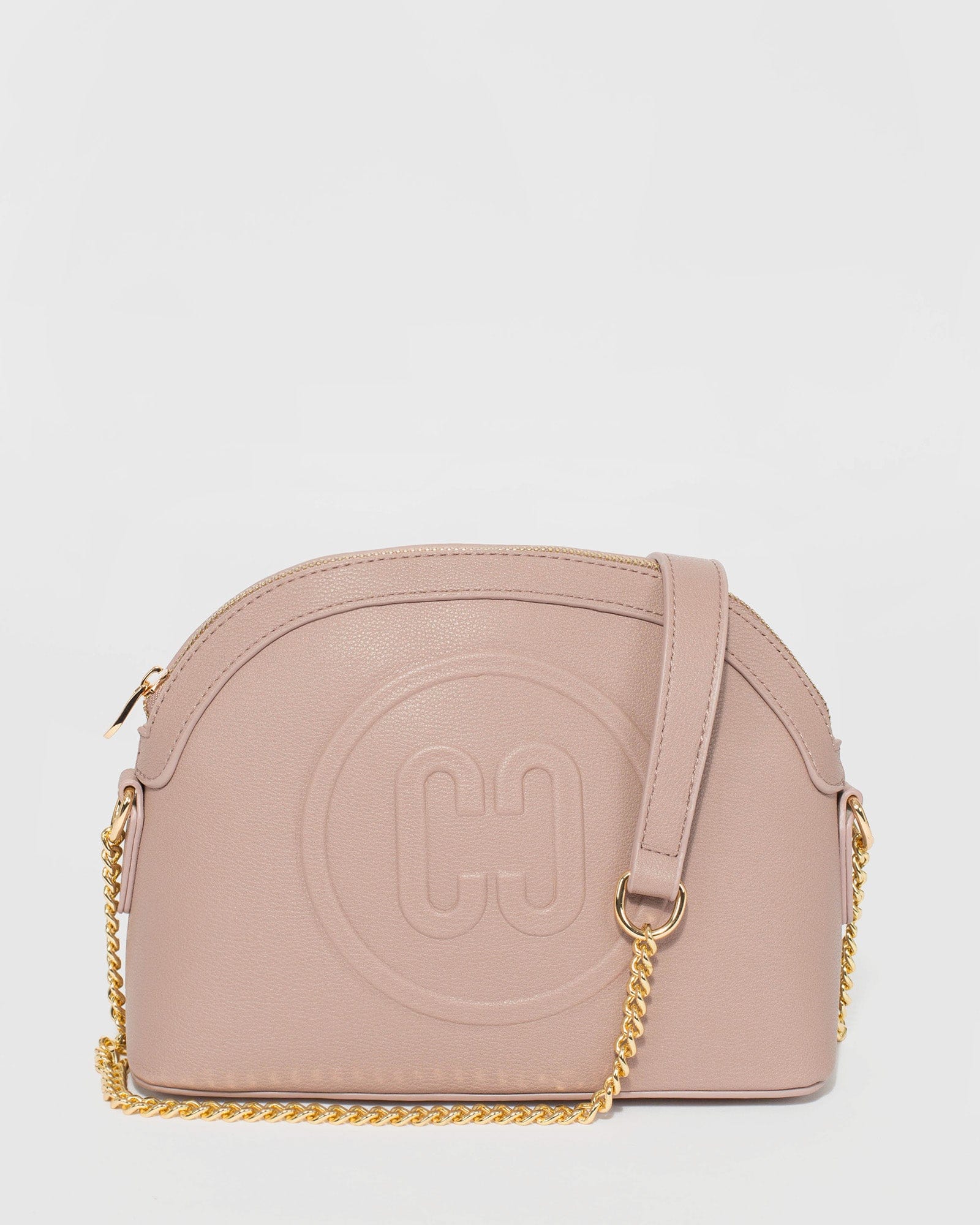 Taupe Raina Embossed Crossbody Bag
