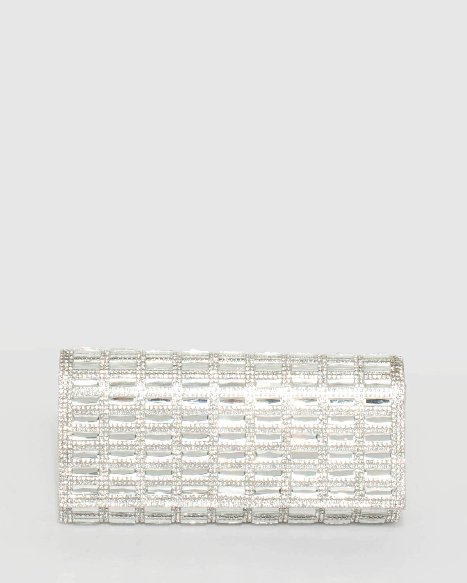 Silver Desiree Clutch Bag