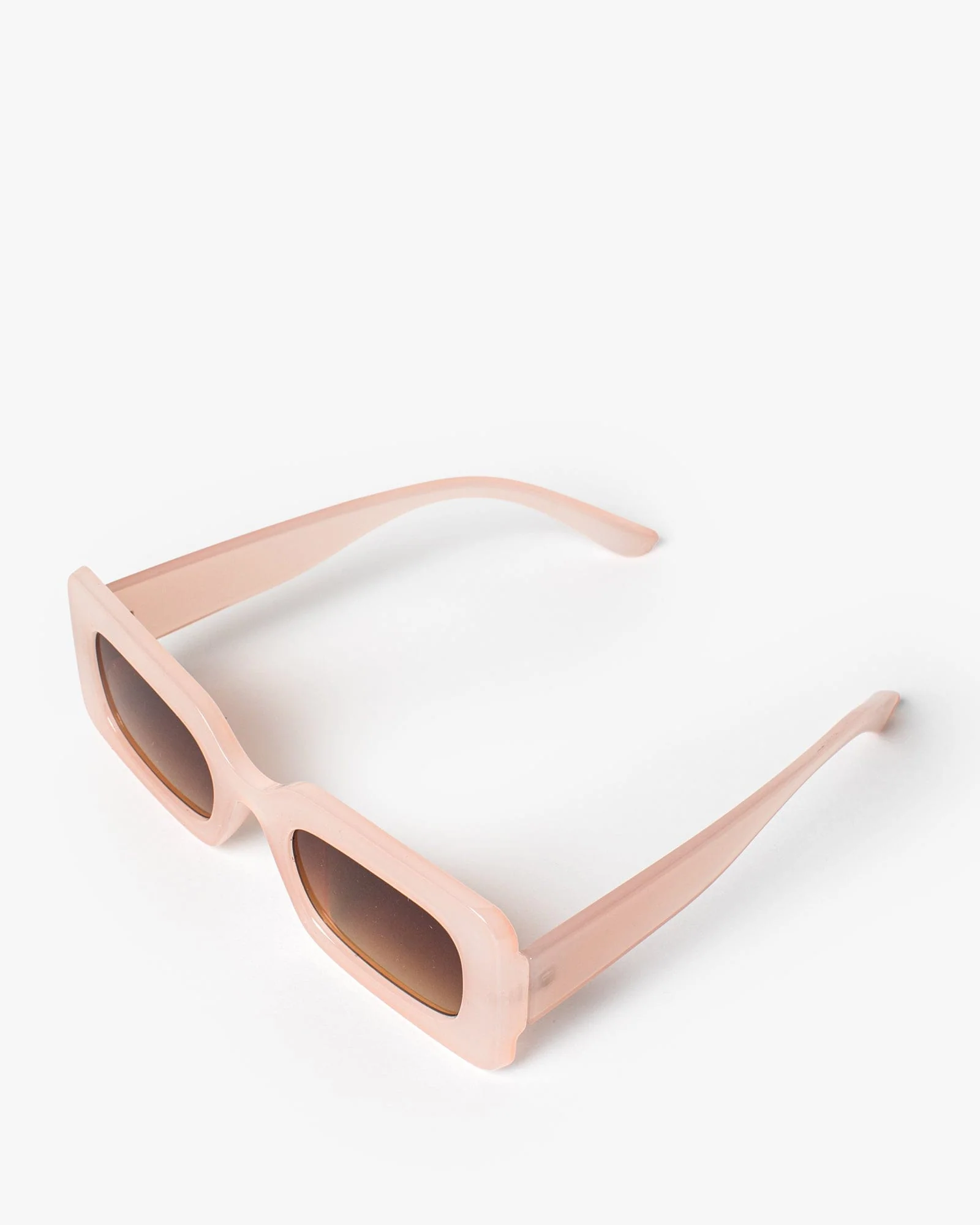 Pink Rectangle Plain Sunglasses