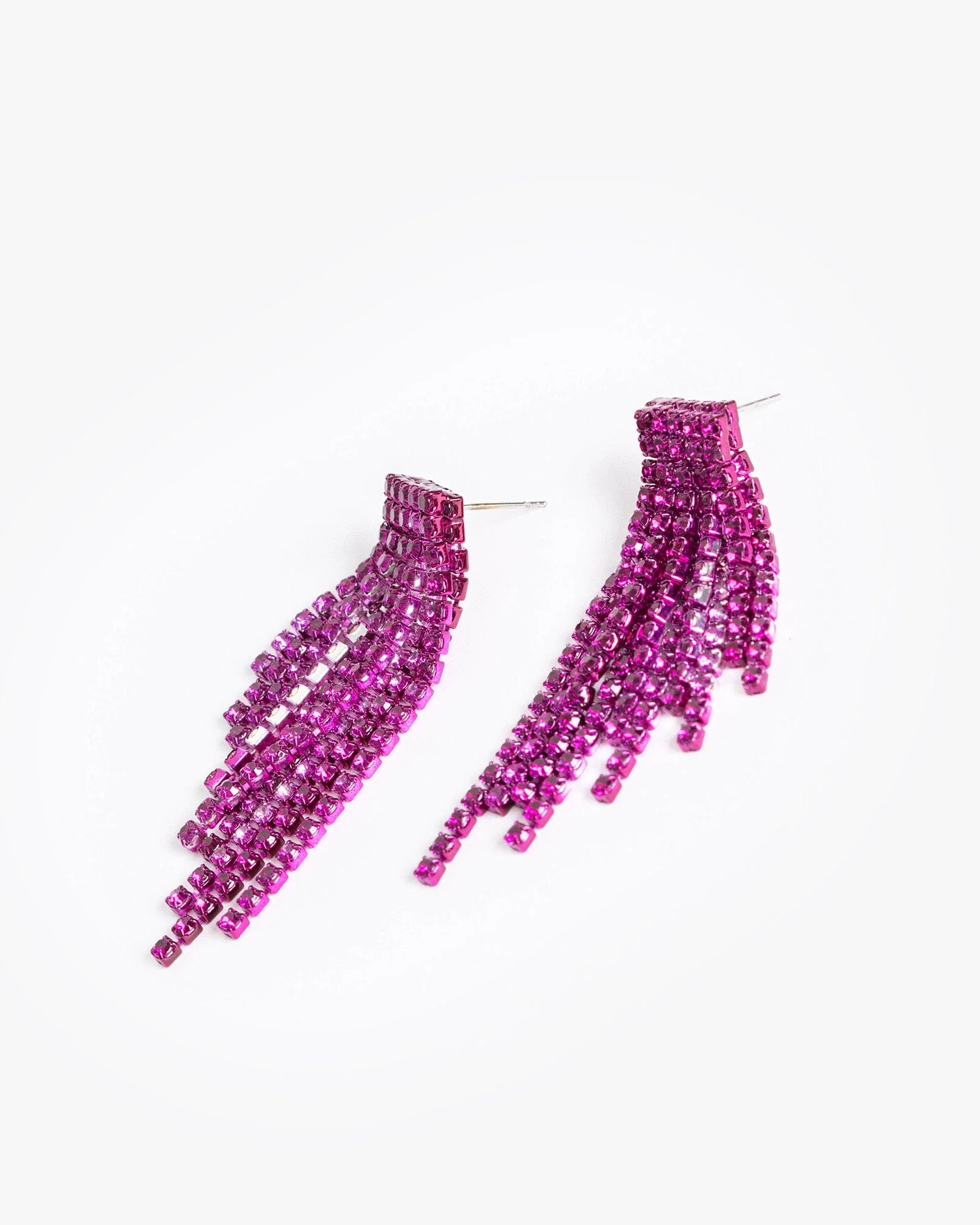 Purple Crystal Front Back Drop Earrings