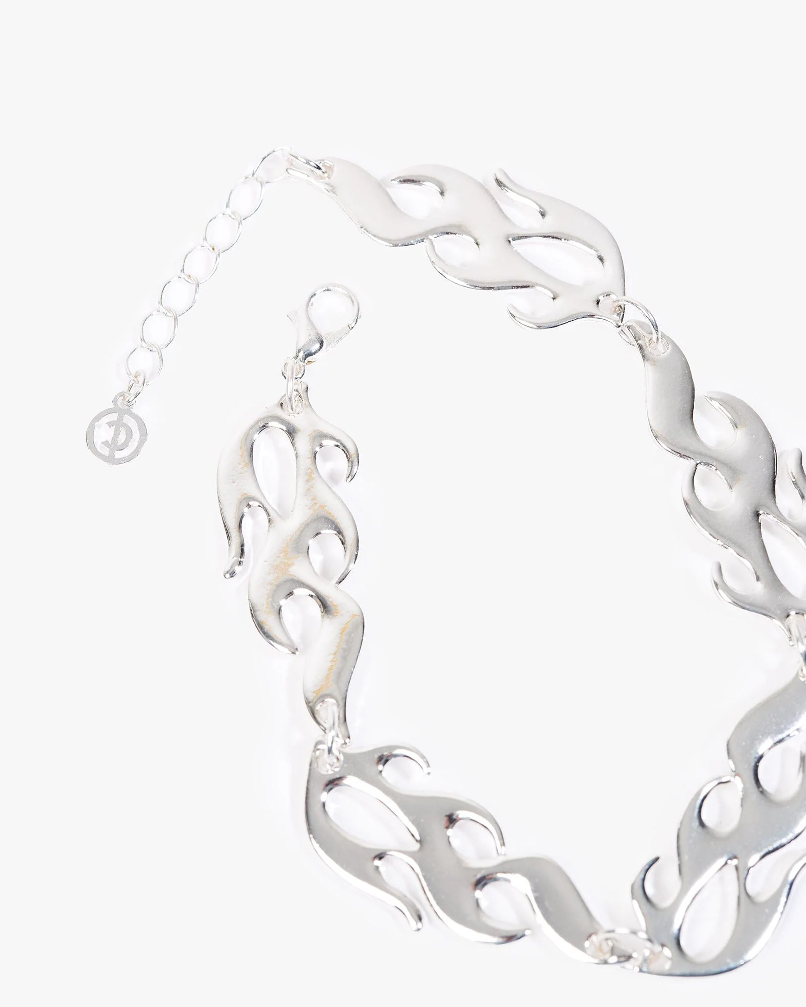 Silver Flame Icon Bracelet