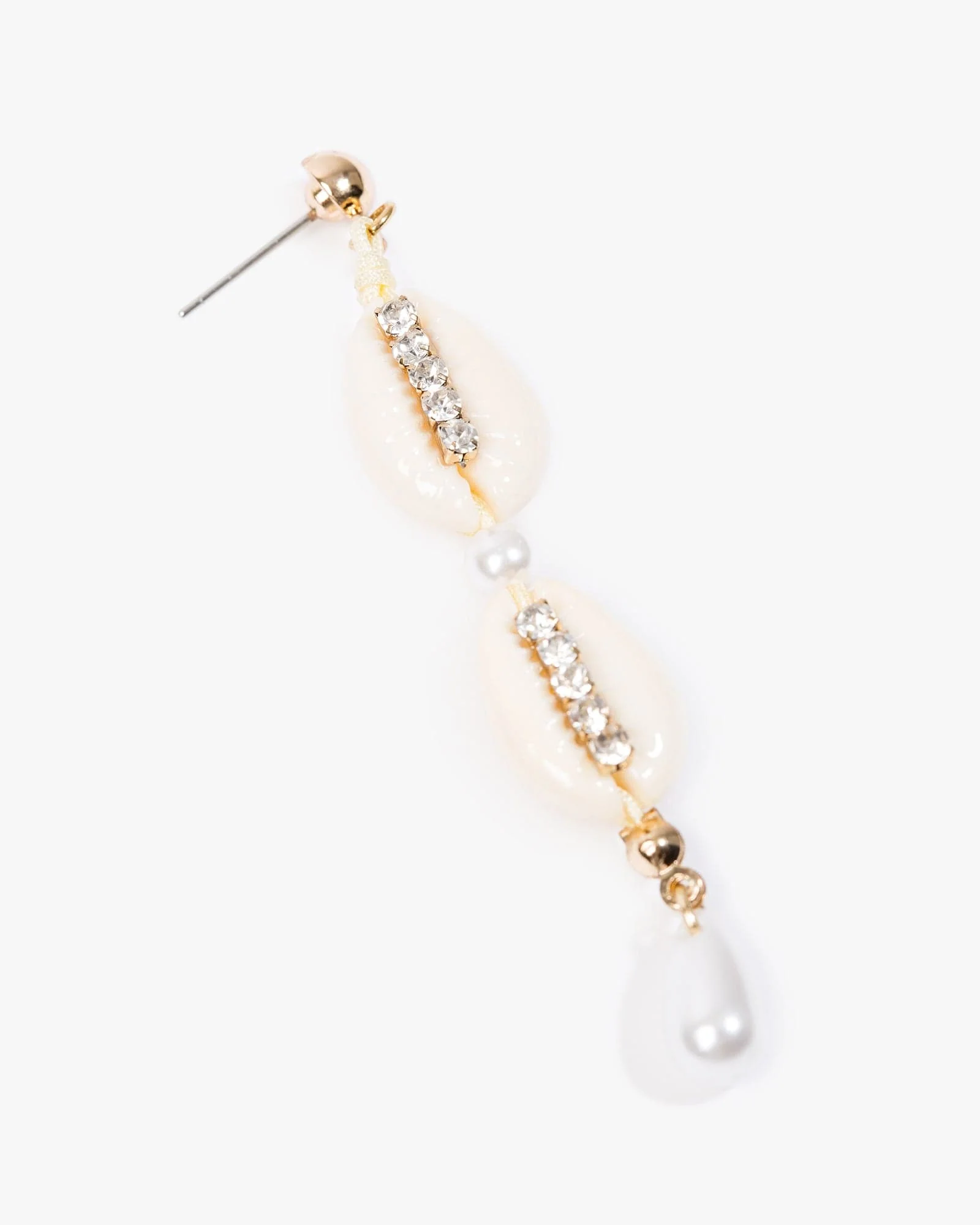 Pink Crystal Beach Charm Double Drop Earrings