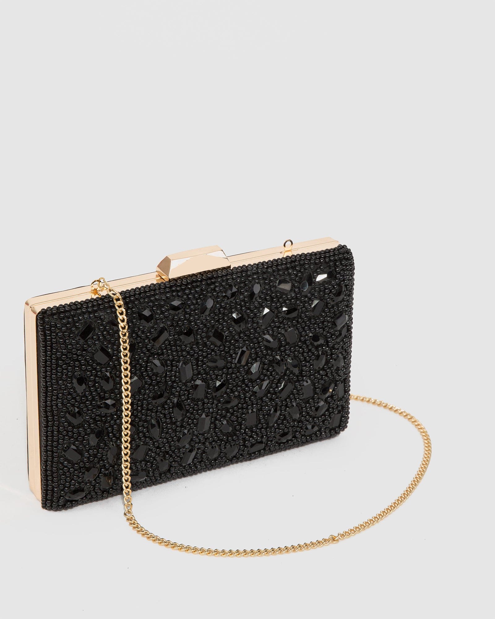 Black Lienke Beaded Clutch Bag