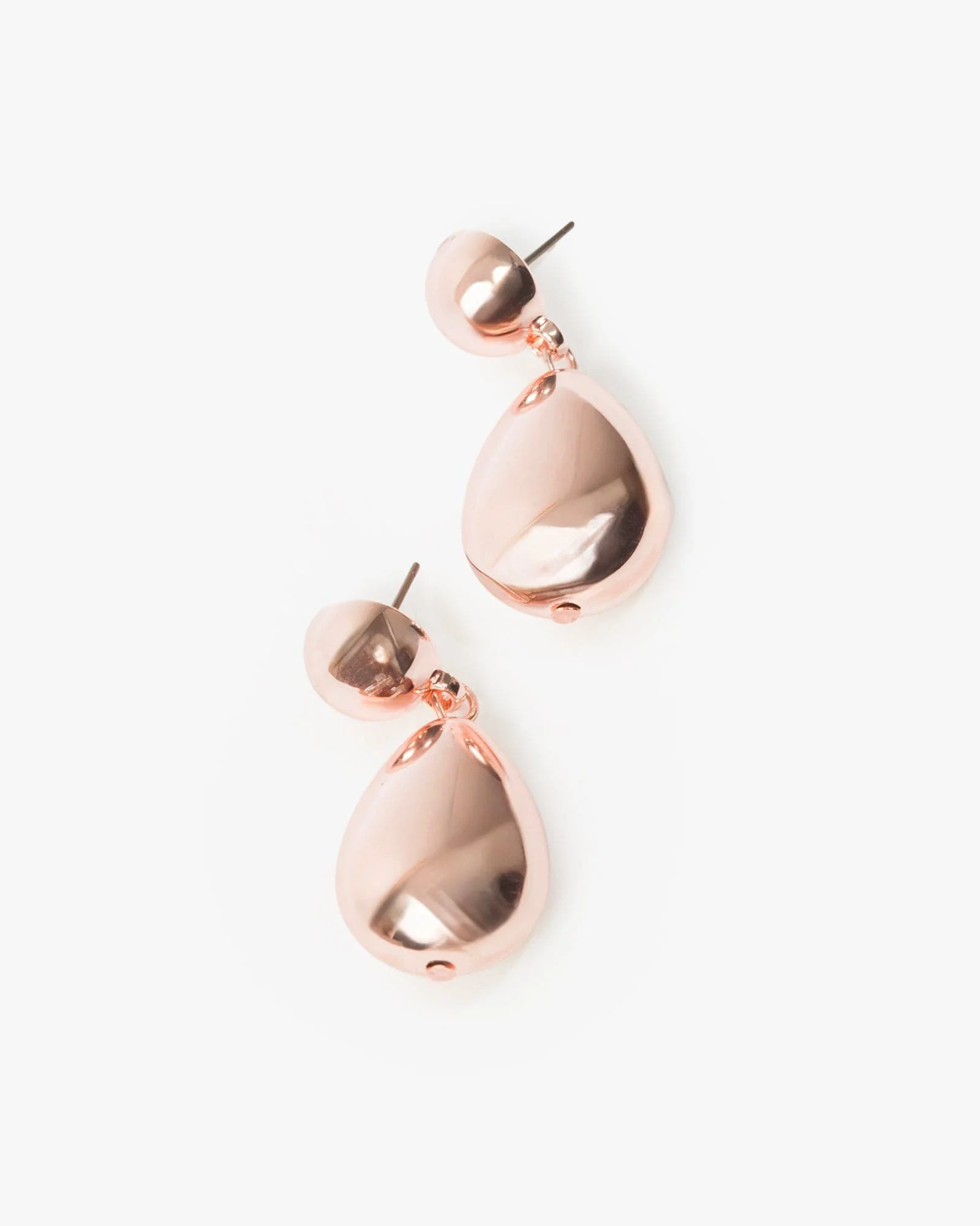 Rose Gold Sphere Drop Earrings
